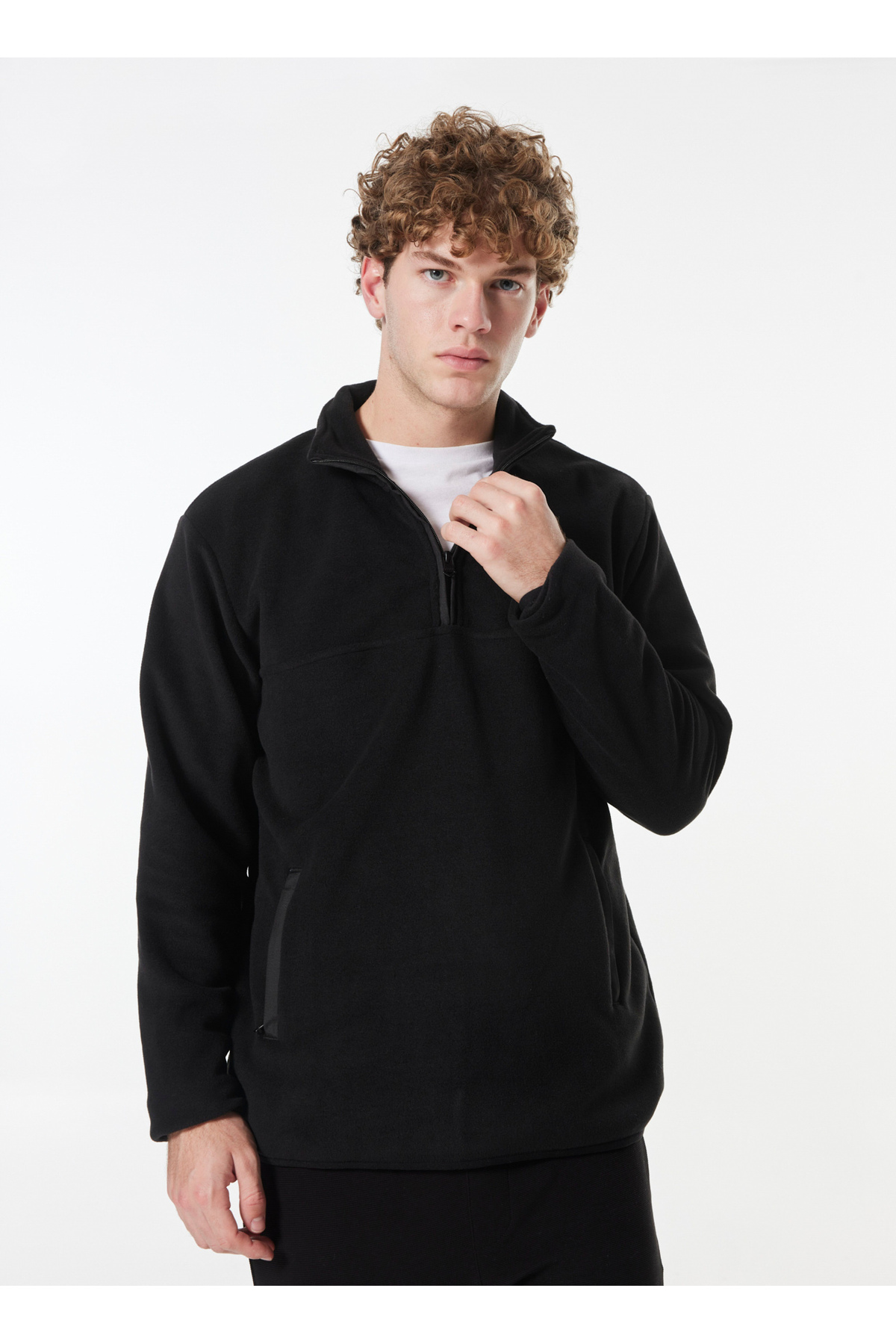 JEEP Siyah Erkek Dik Yaka Relaxed Polar Sweatshirt C4WM-SWT4201 — مشکی 5003159958