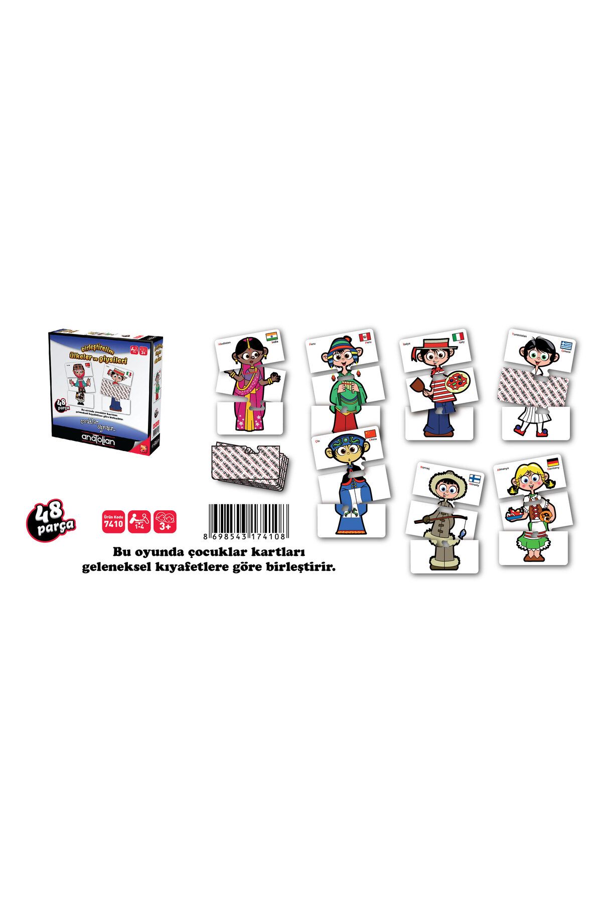 Anatolian Puzzle-Let's Assemble Countries and Clothes - 48 Pieces (Code: 7410) 2