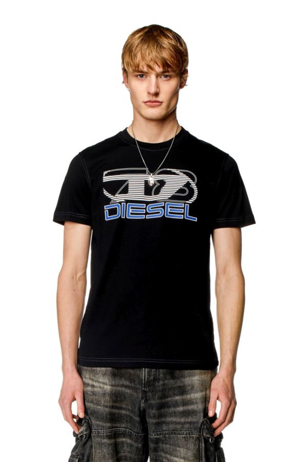 تی شرت مشکی مردانه توری اورجینال Diesel