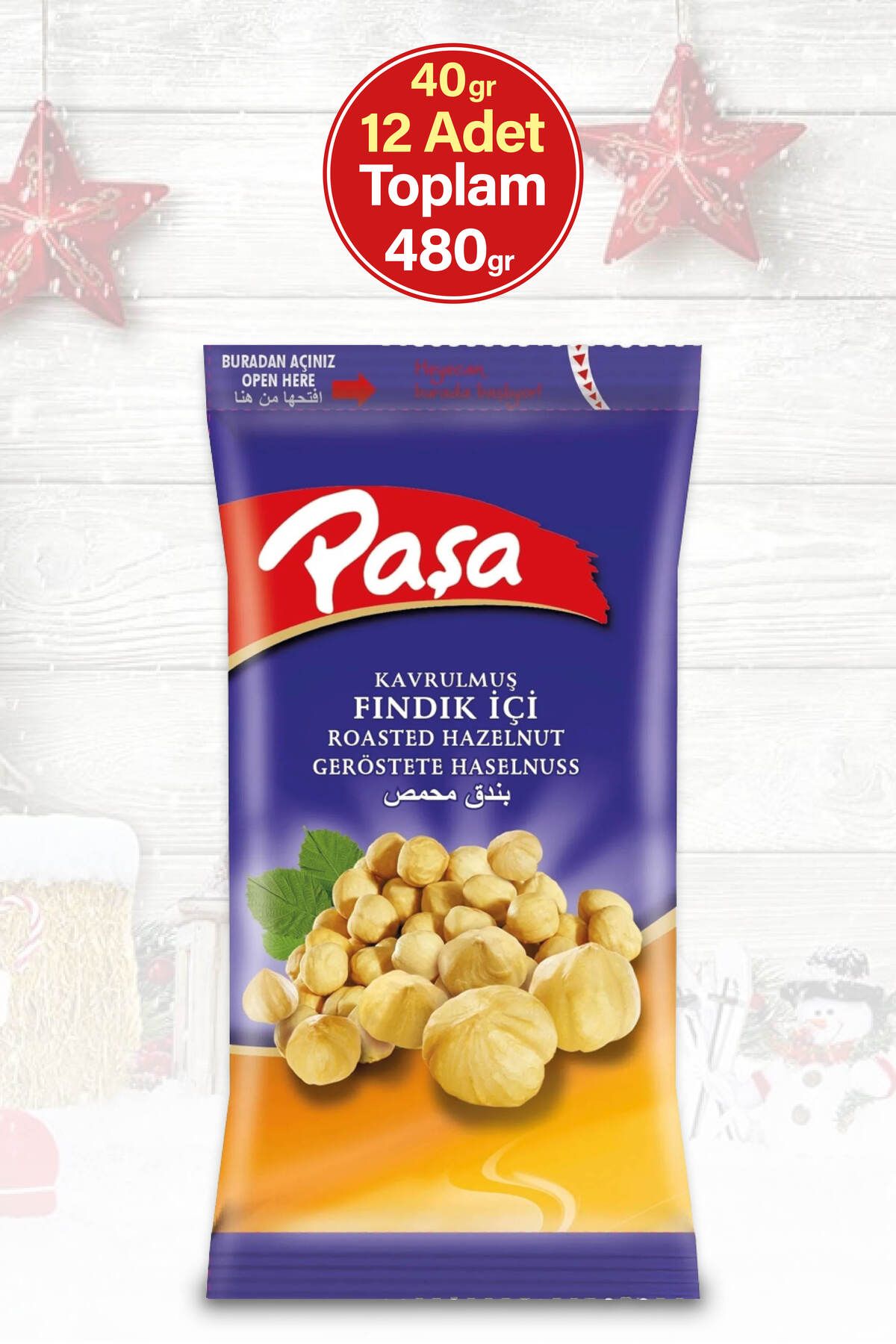 Paşa Kuruyemiş Paşa Fındık Içi 40 gr X 12 Adet (1. KALİTE)