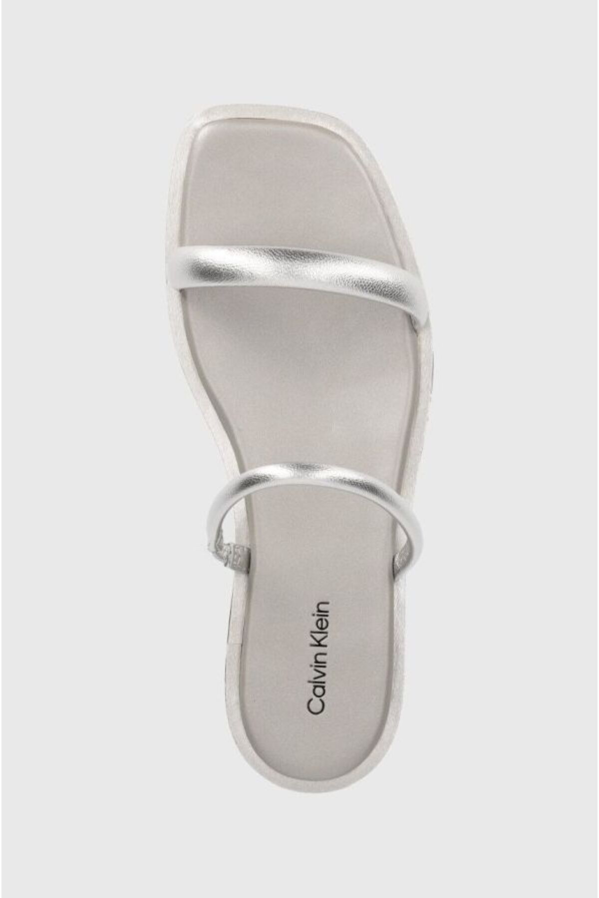 صندل خاکستری زنانه دمپایی نقره ای دقیق آرم زنان Calvin Klein