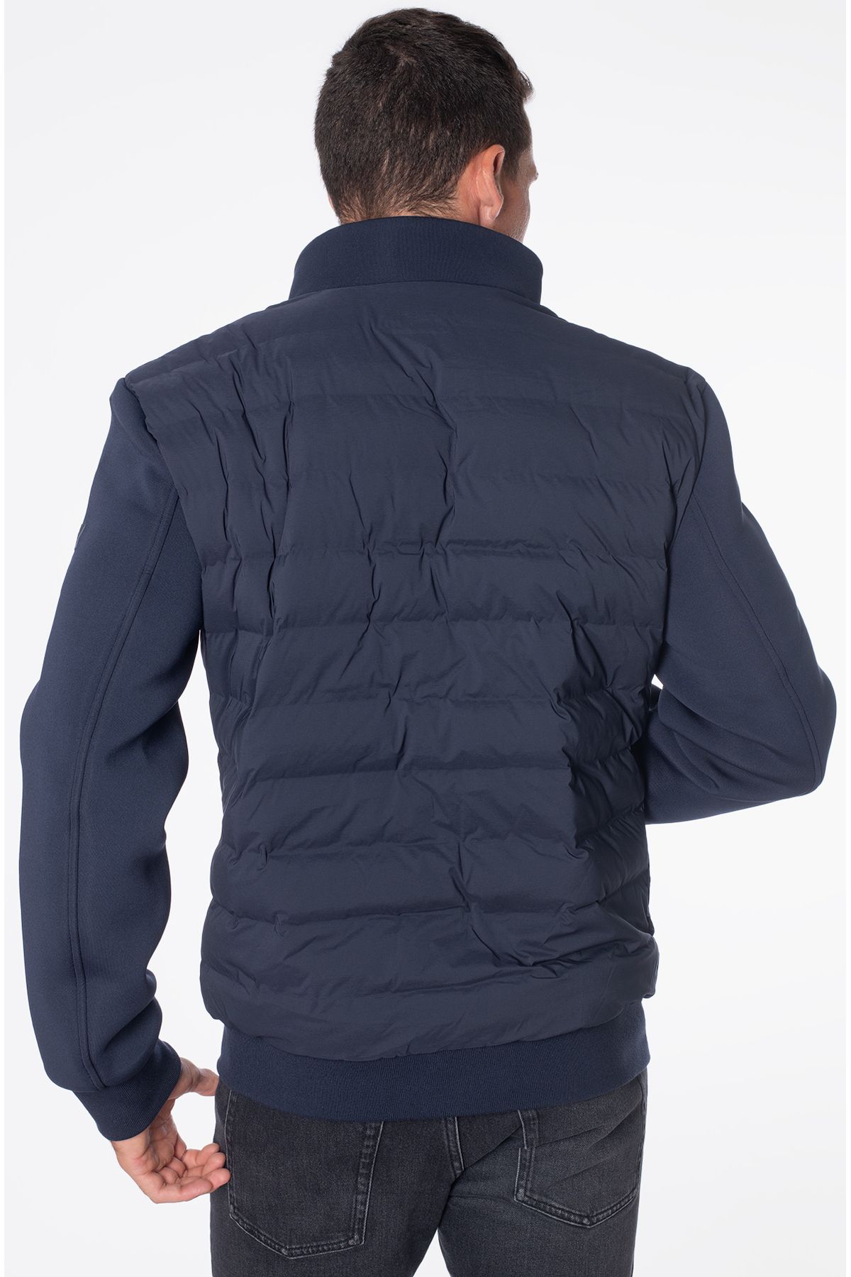 Guess-Men's Quilted Jacket Puffer Jacket - Navy Blue 2