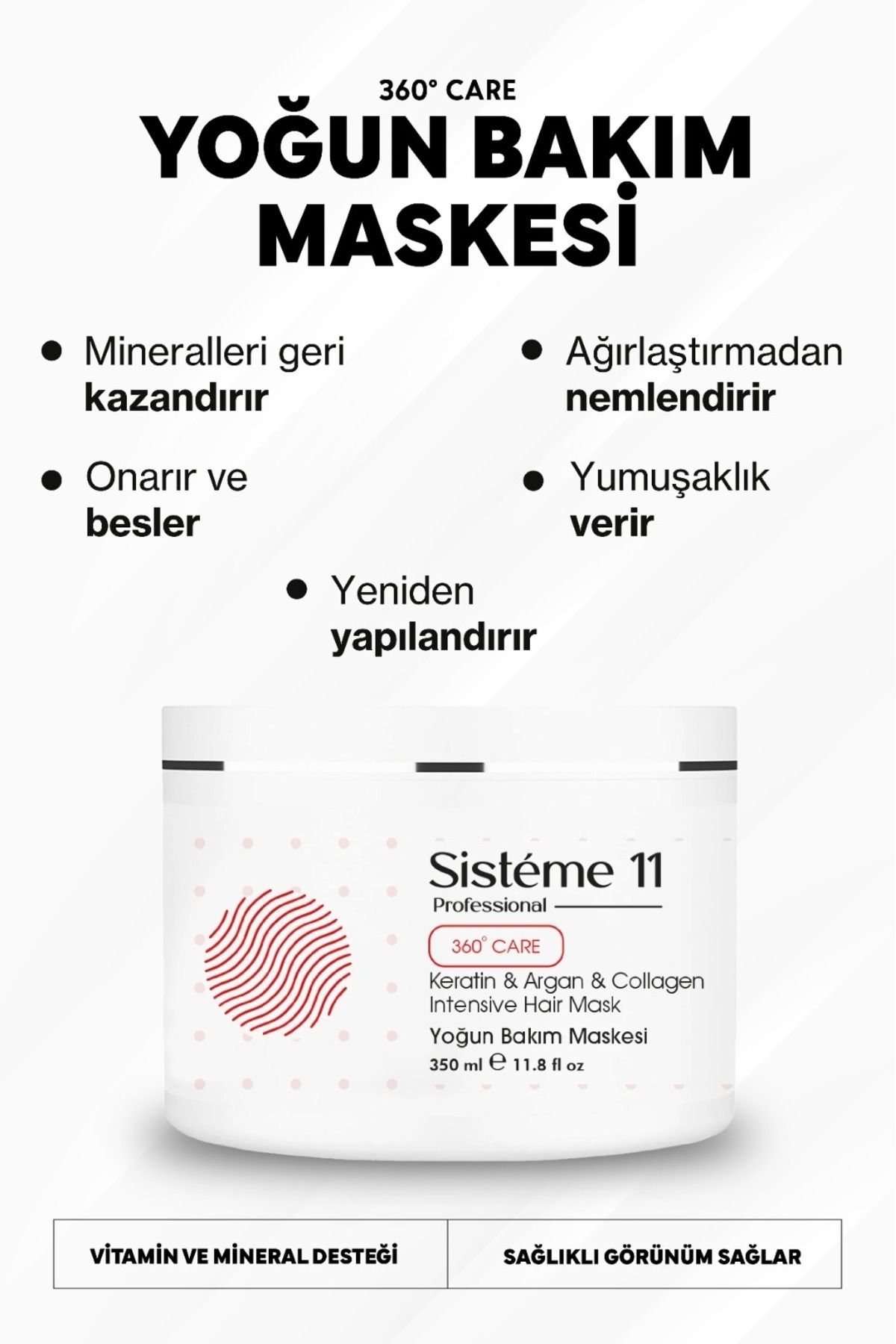 Sistéme 11 Yıpranmış Saçlar Için Intensive Repair Yoğun Bakım Maskesi 350 ml 8684091004202