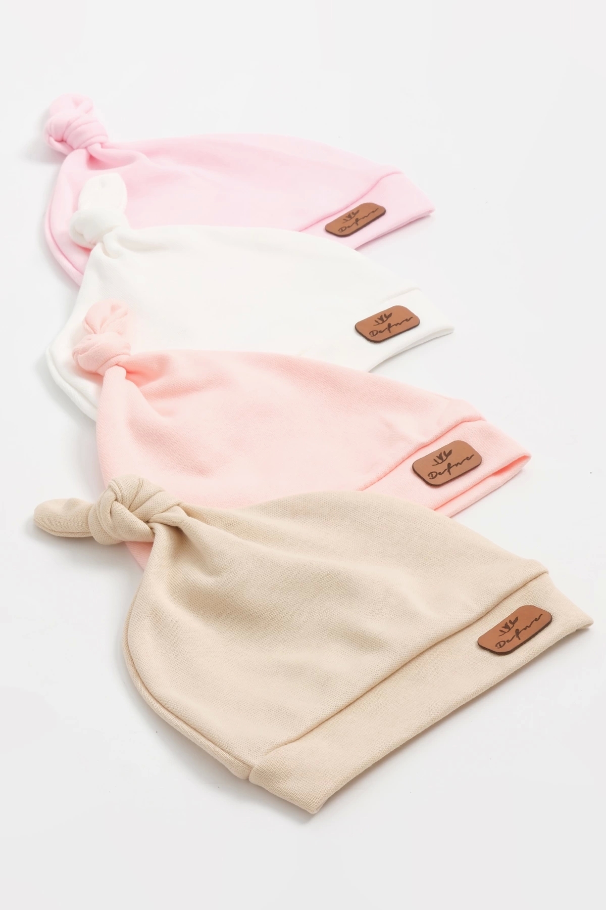 LOGO AKSESUAR Bebek Üstten Bağlamalı Armalı 4'lü Pamuklu Bere fotoğrafı 2 (önizleme)