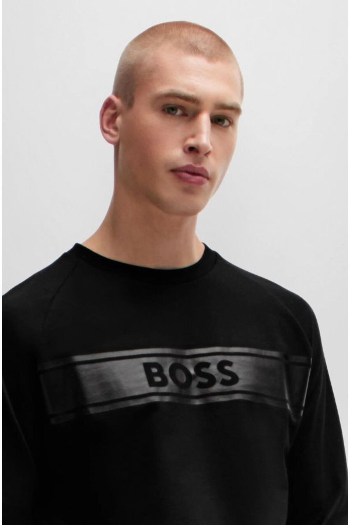 سویشرت مشکی مردانه سویی شرت اورجینال BOSS
