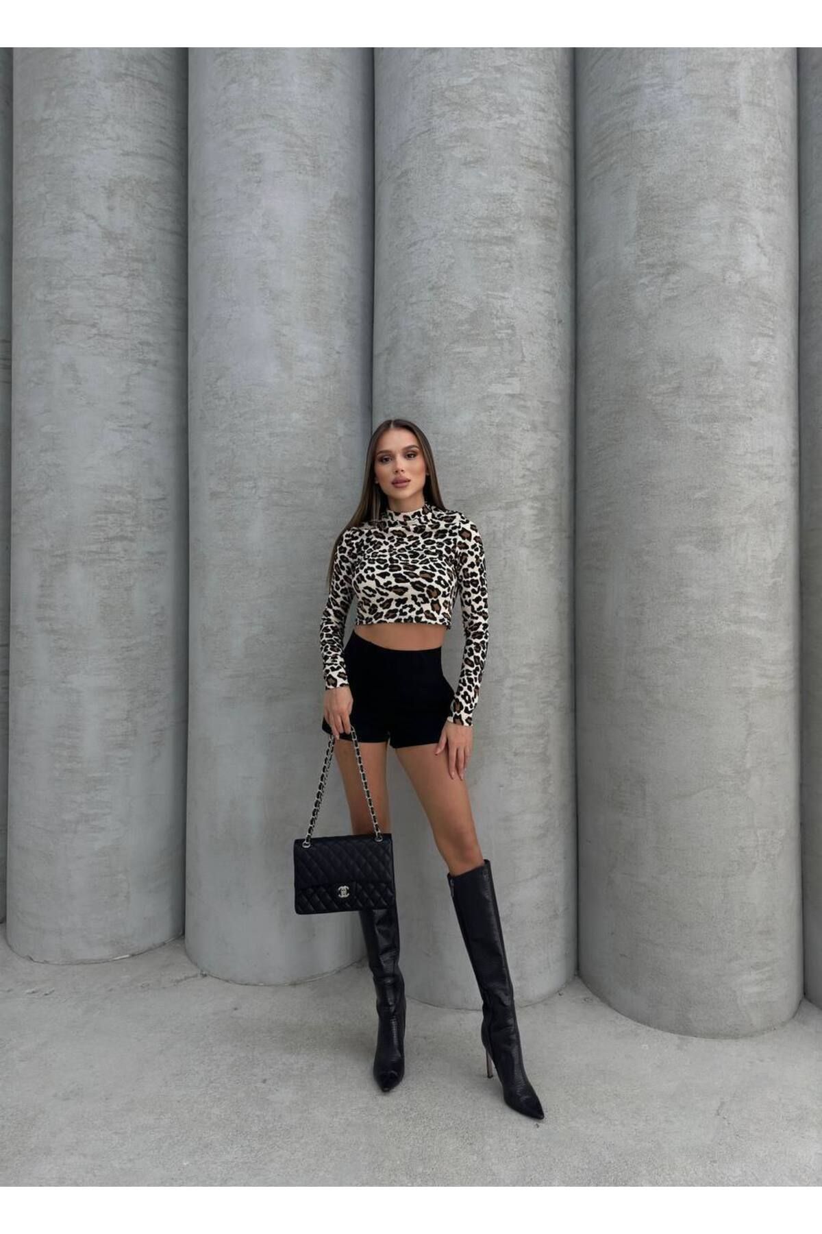 İKLİM LİFE-Leopard Crop Bluz 4