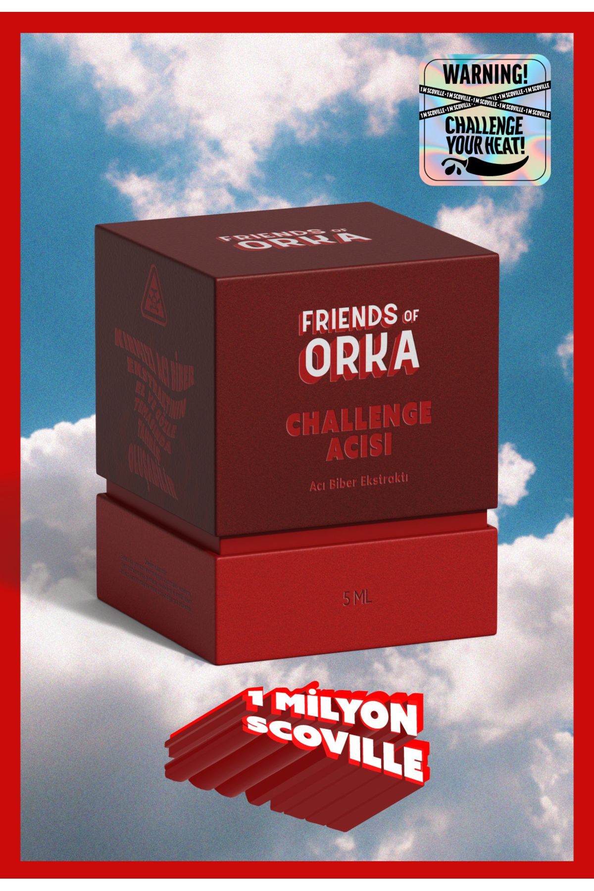 FRIENDS OF ORKA 1m Scoville Challenge Acısı - Acı Biber Ekstraktı - Acı Sos - 5ml