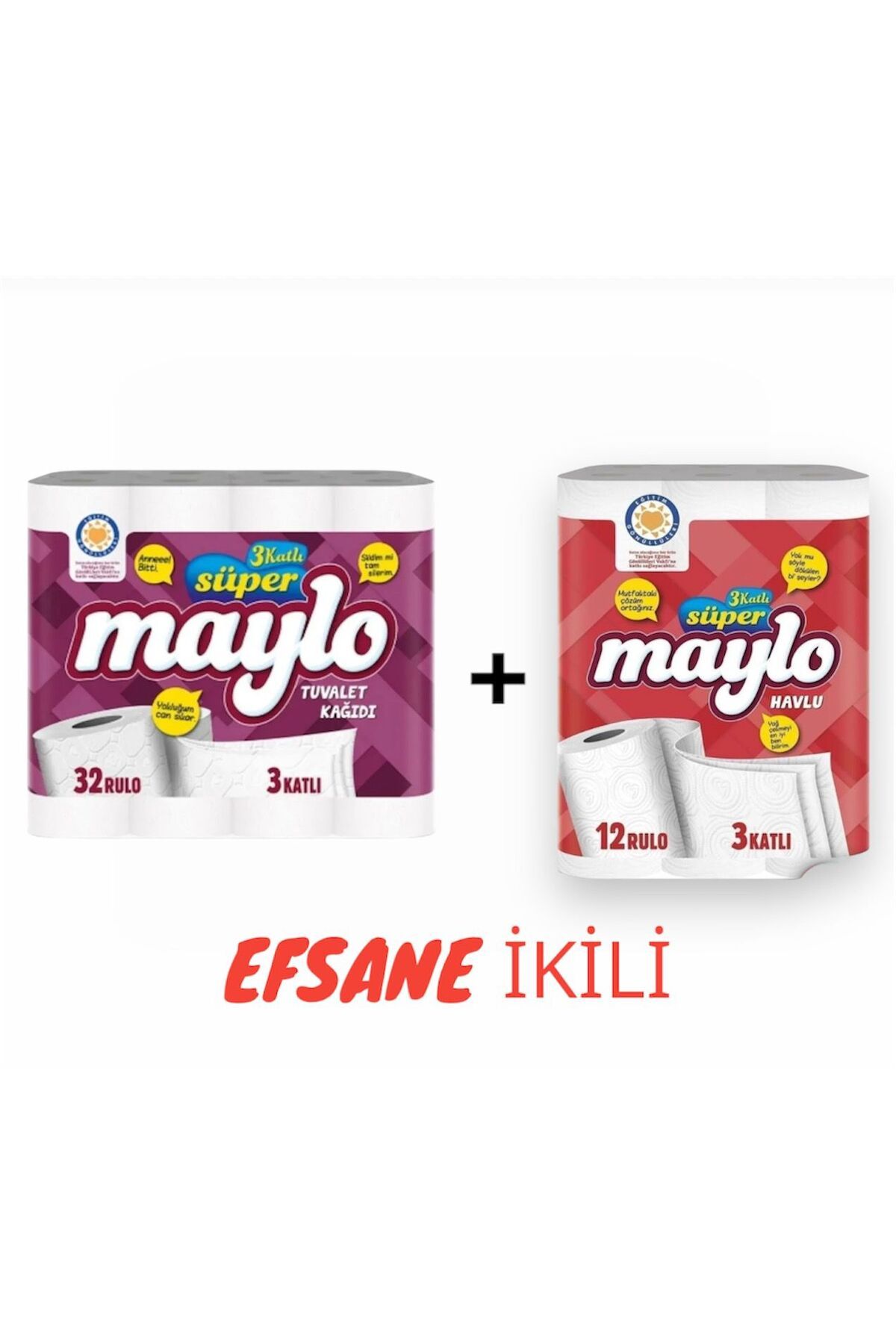 Maylo EFSANE İKİLİ SÜPER MAYLO RULO HAVLU+ TUVALET KAĞIDI