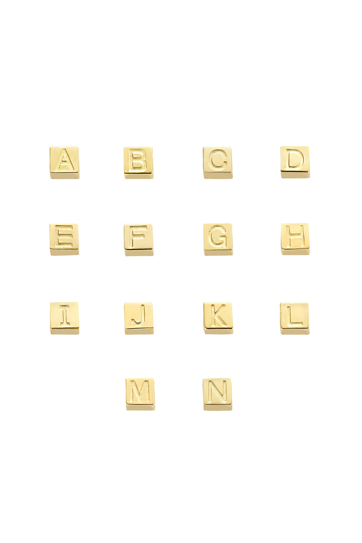 Isabel Bernard-Le Carré Felie 14 Karat | Gold Initiale Charm Kubus Ib350043 (BUCHSTABE A-Z) 7