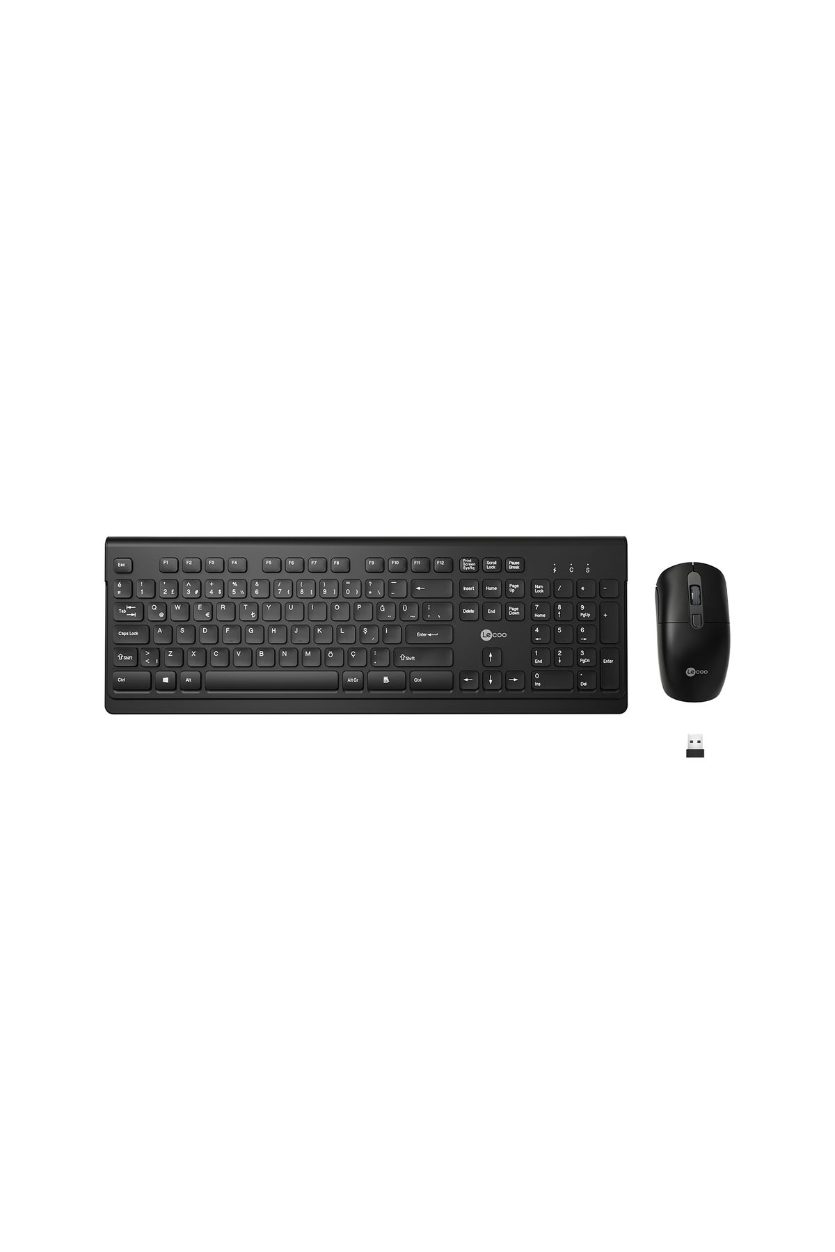 Lecoo Kw203 Kablosuz Türkçe Q Klavye & Mouse Set Siyah