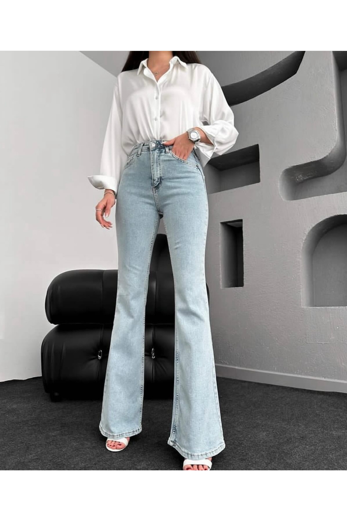 Asia  ASİA KAR YIKAMA YÜKSEK BEL İSPANYOL JEAN