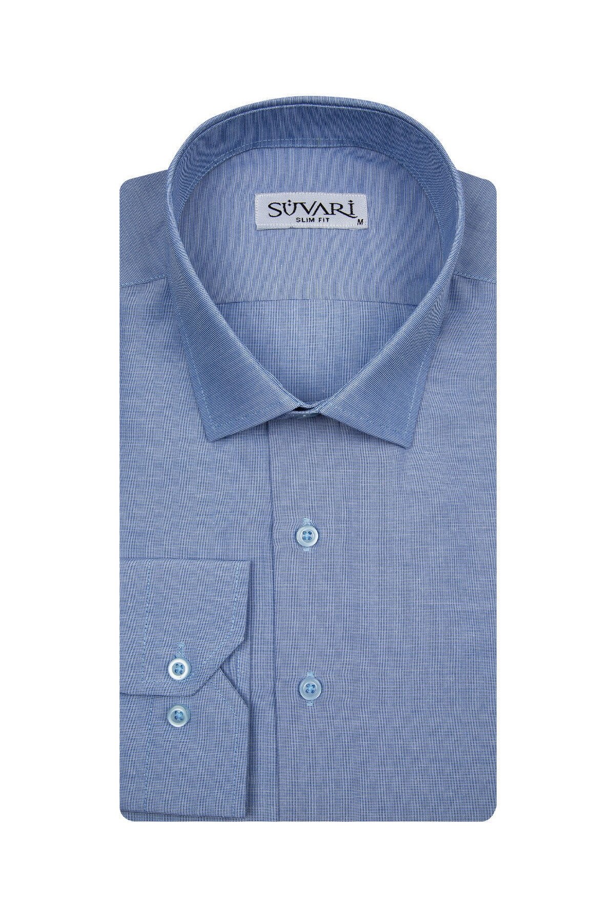پیراهن مردانه Cavalry Slim Fit ساده سرمه‌ای تیره