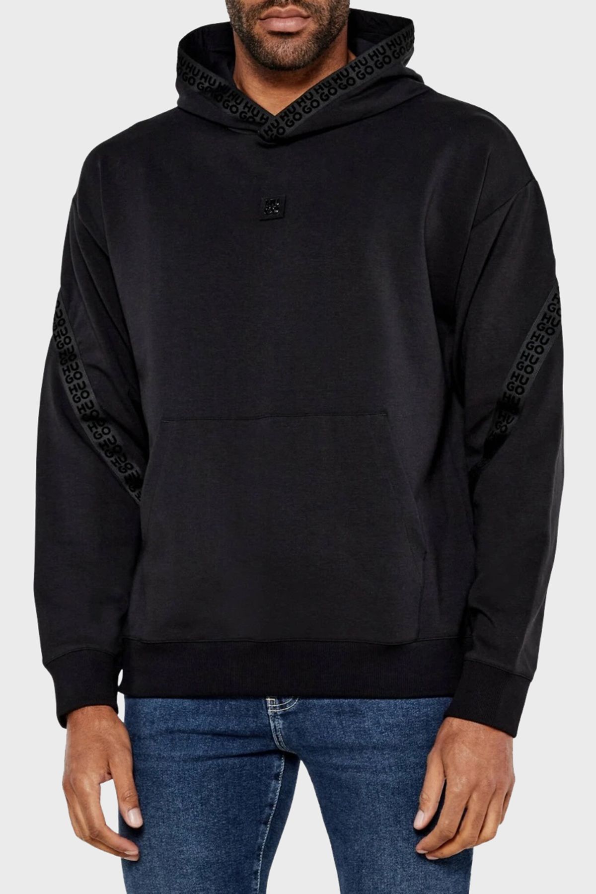 Sweat مردانه SWEAT SWEAT 50521429 001 لوگو کلاهدار معمولی نخی HUGO