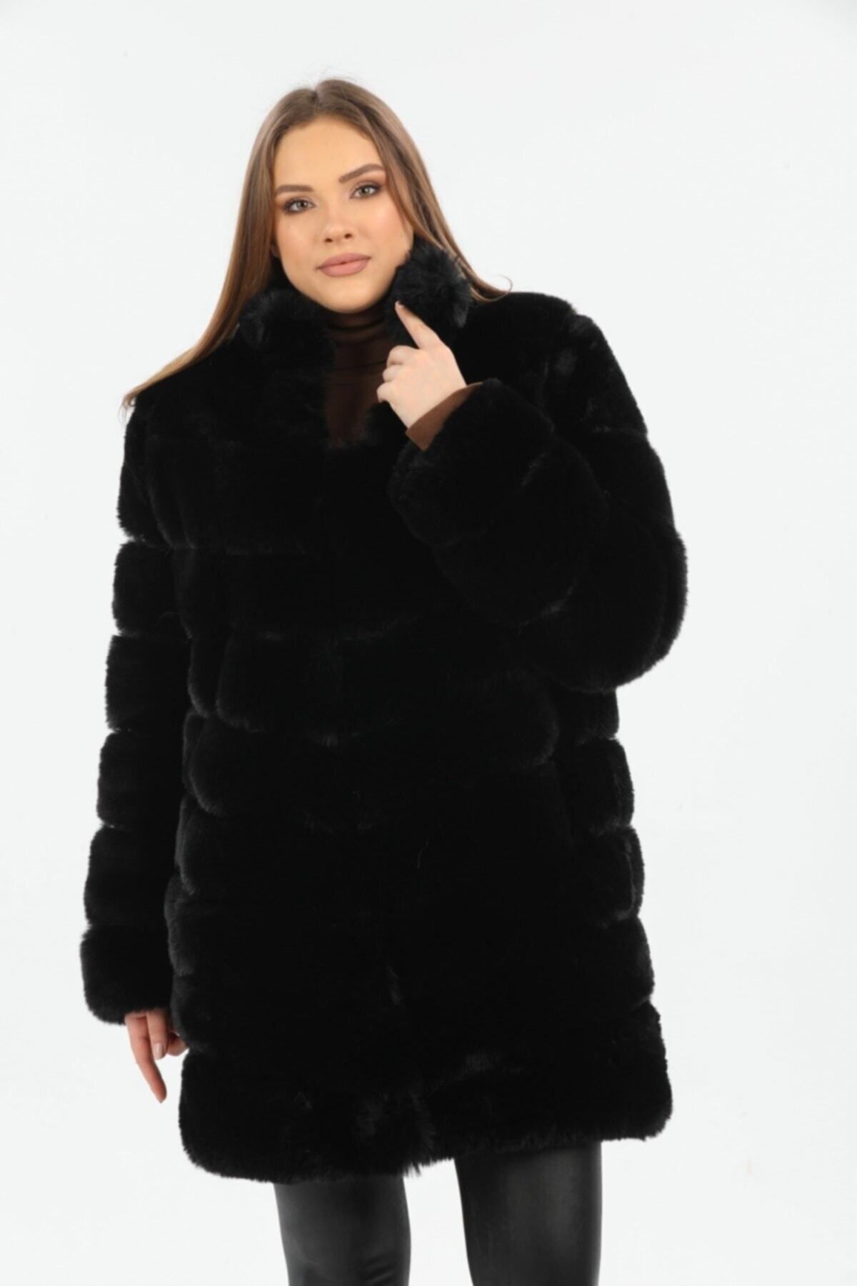 Redpoint Jackets-Faux Fur Black Women's Coat 2