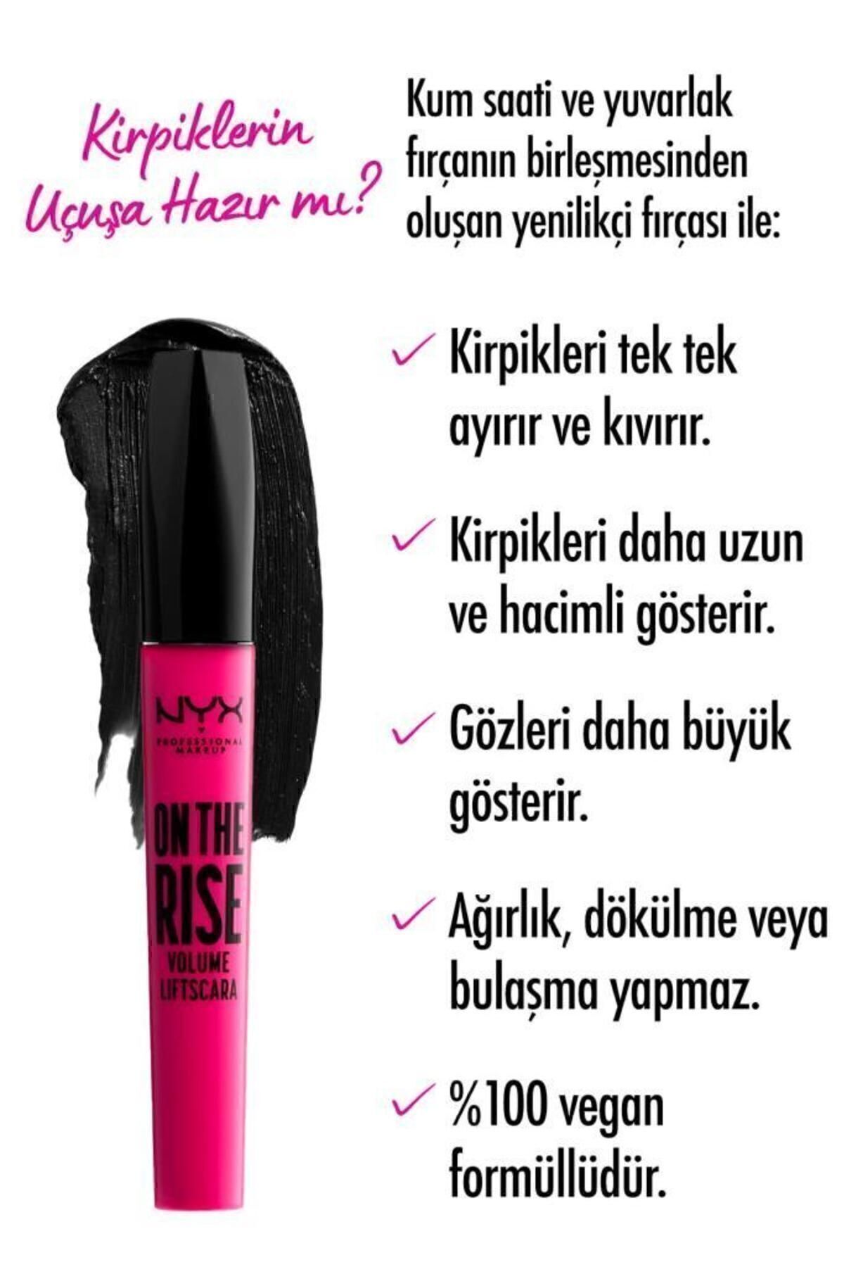 NYX Professional Makeup On The Rise Volume Liftscara Black - Hacim Veren Siyah Maskara-7