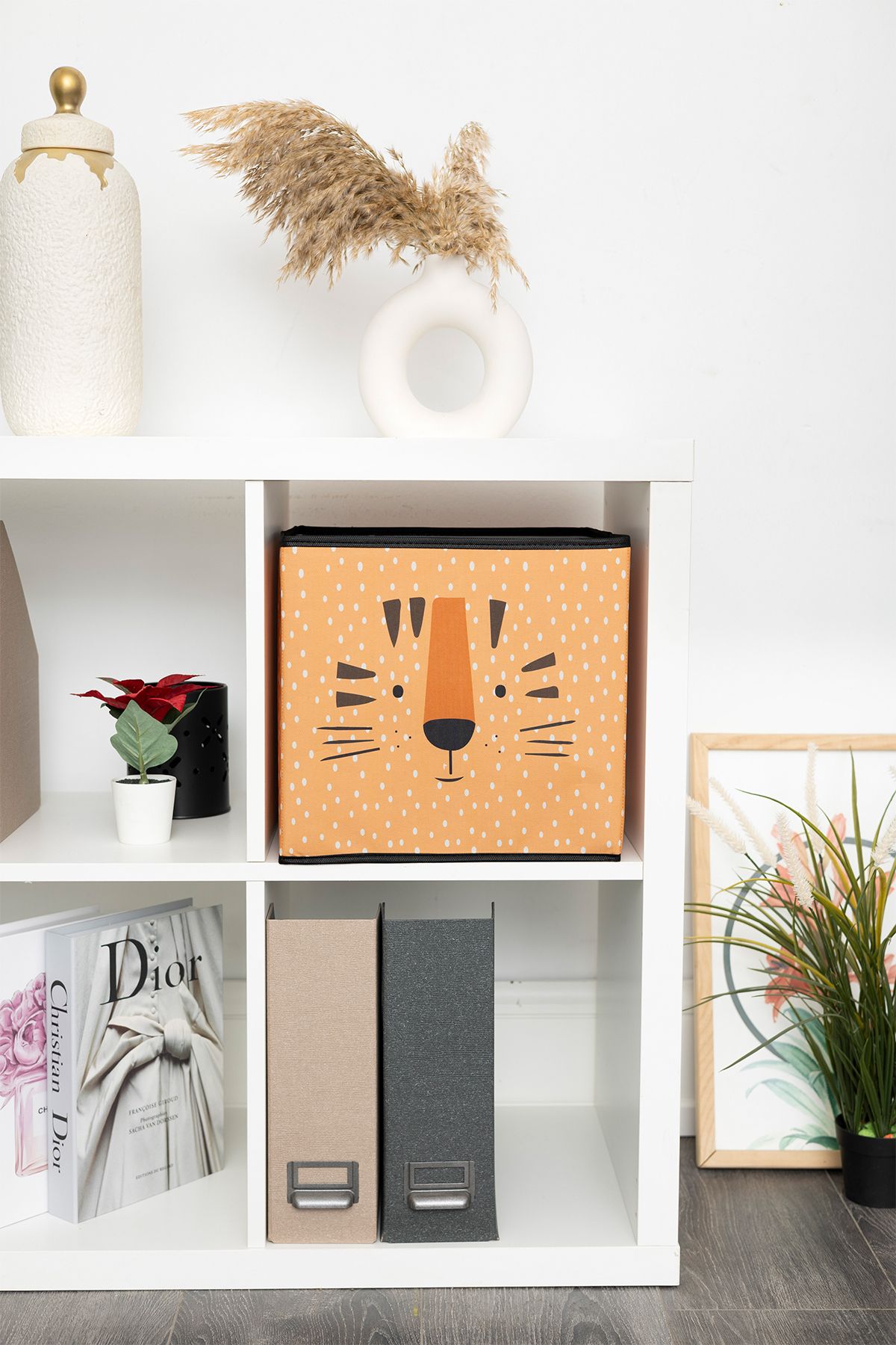 Rope Home-Tiger Printed Multi-Purpose Toy Storage Box Without Lid 30X30X30 5