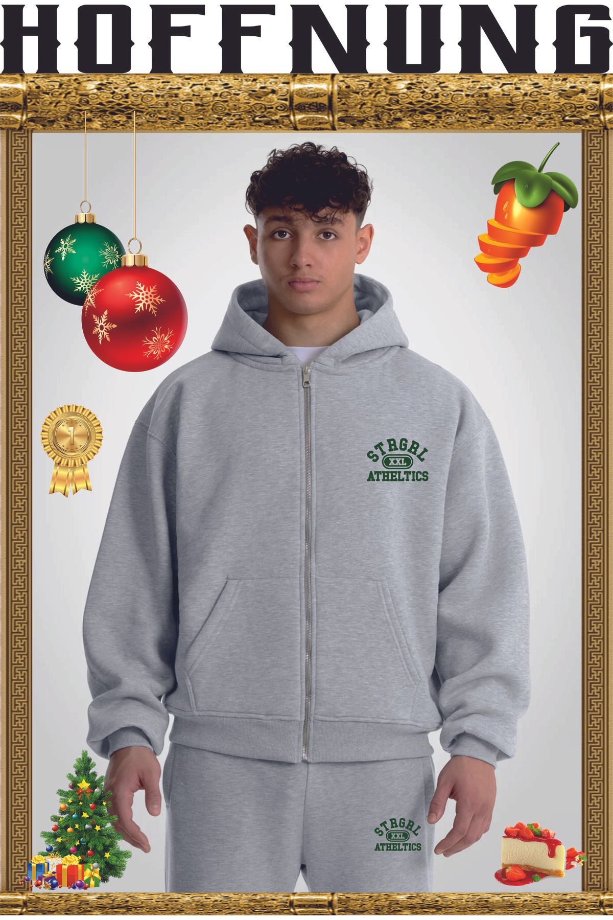 HOFFNUNG Full Zip 3 Iplık Flash WORST BEHAVIOUR GREEN Kapüşonlu Sweatshirt Takımı