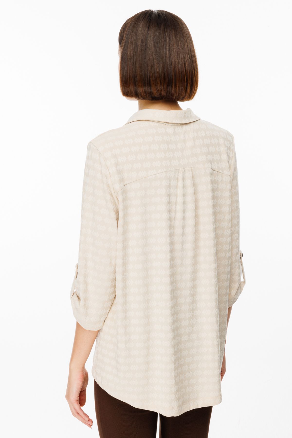 ON-Buttoned Front Self Patterned Blouse 5