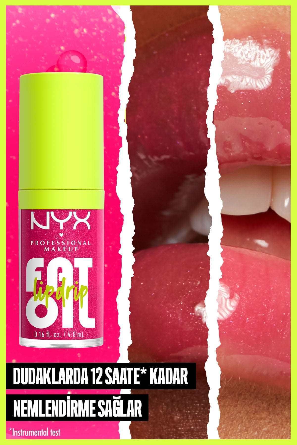 NYX Professional Makeup Fat Oil Lip Drip Parlatıcı Dudak Yağı - Missed Call-7