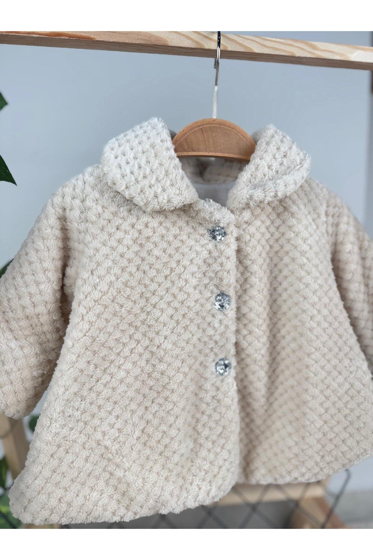 Minizade-Winter Plush Baby Girl/Child Cardigan Coat 2