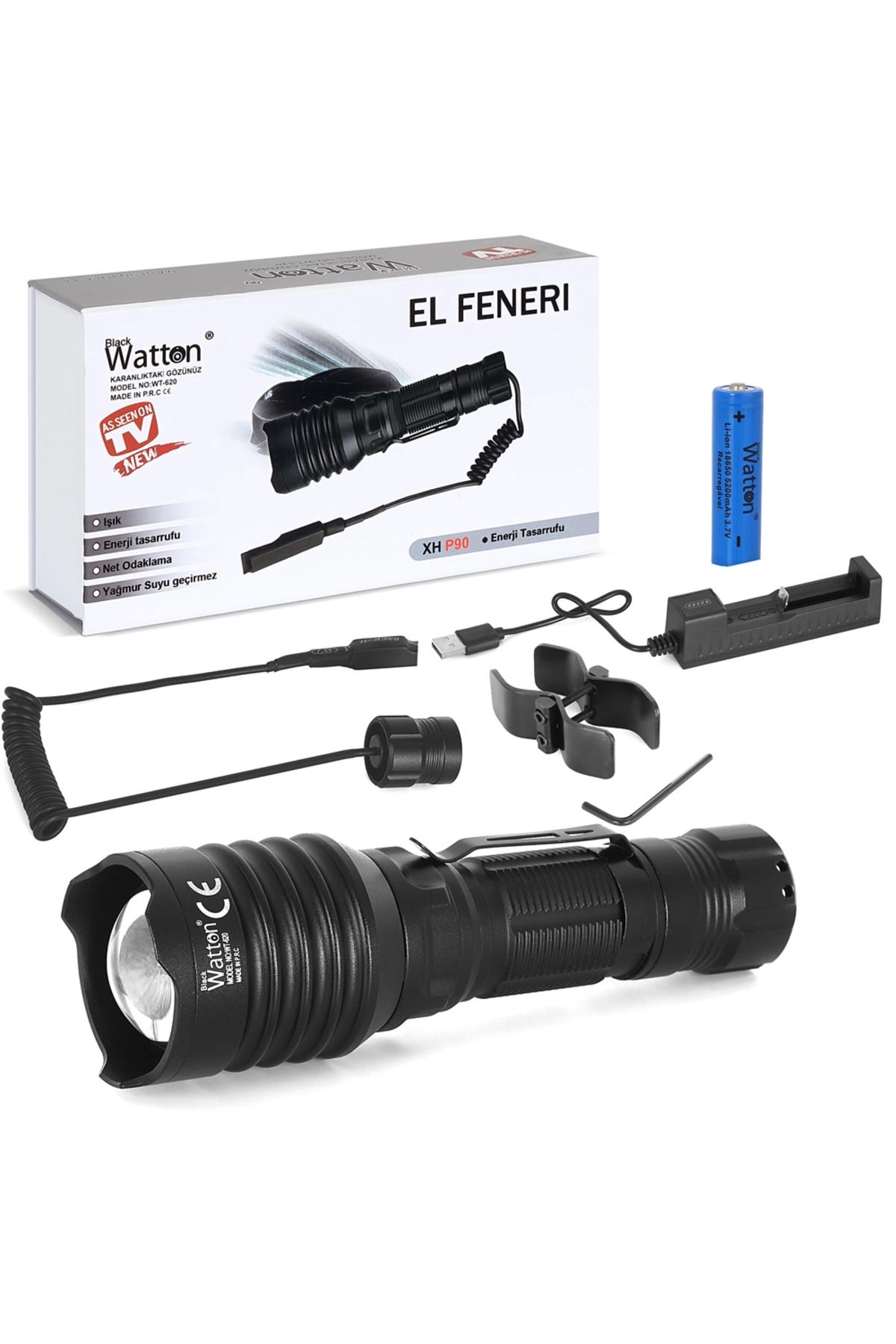 Easy Tedarik Tg-10 Şarjlı Profesyonel Av Feneri Wt-620
