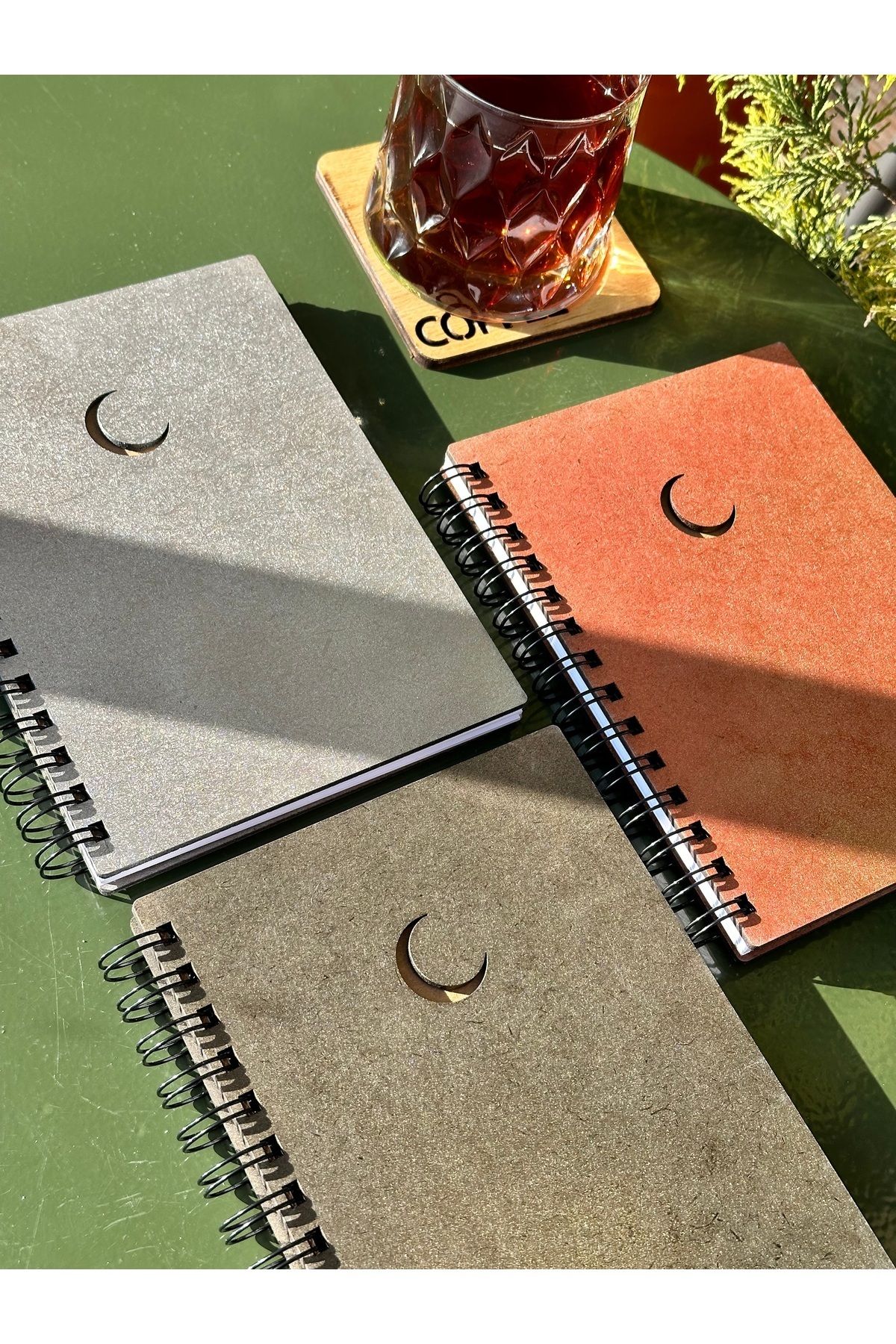esamore concept-Custom Your Name Wooden Covered Agenda Notebook Diary, Spiral Wooden Covered Notebook, Memory Book 4