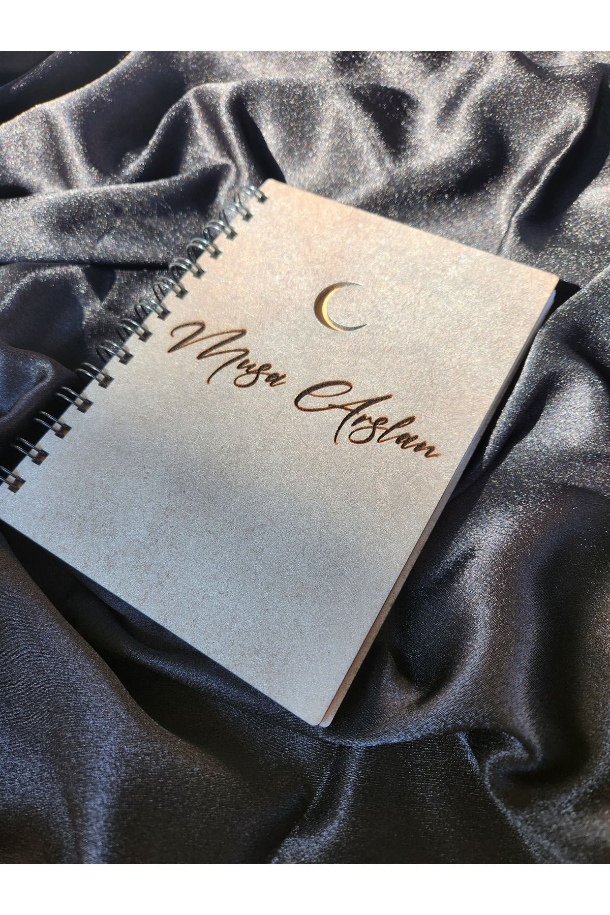 esamore concept-Custom Your Name Wooden Covered Agenda Notebook Diary, Spiral Wooden Covered Notebook, Memory Book 3