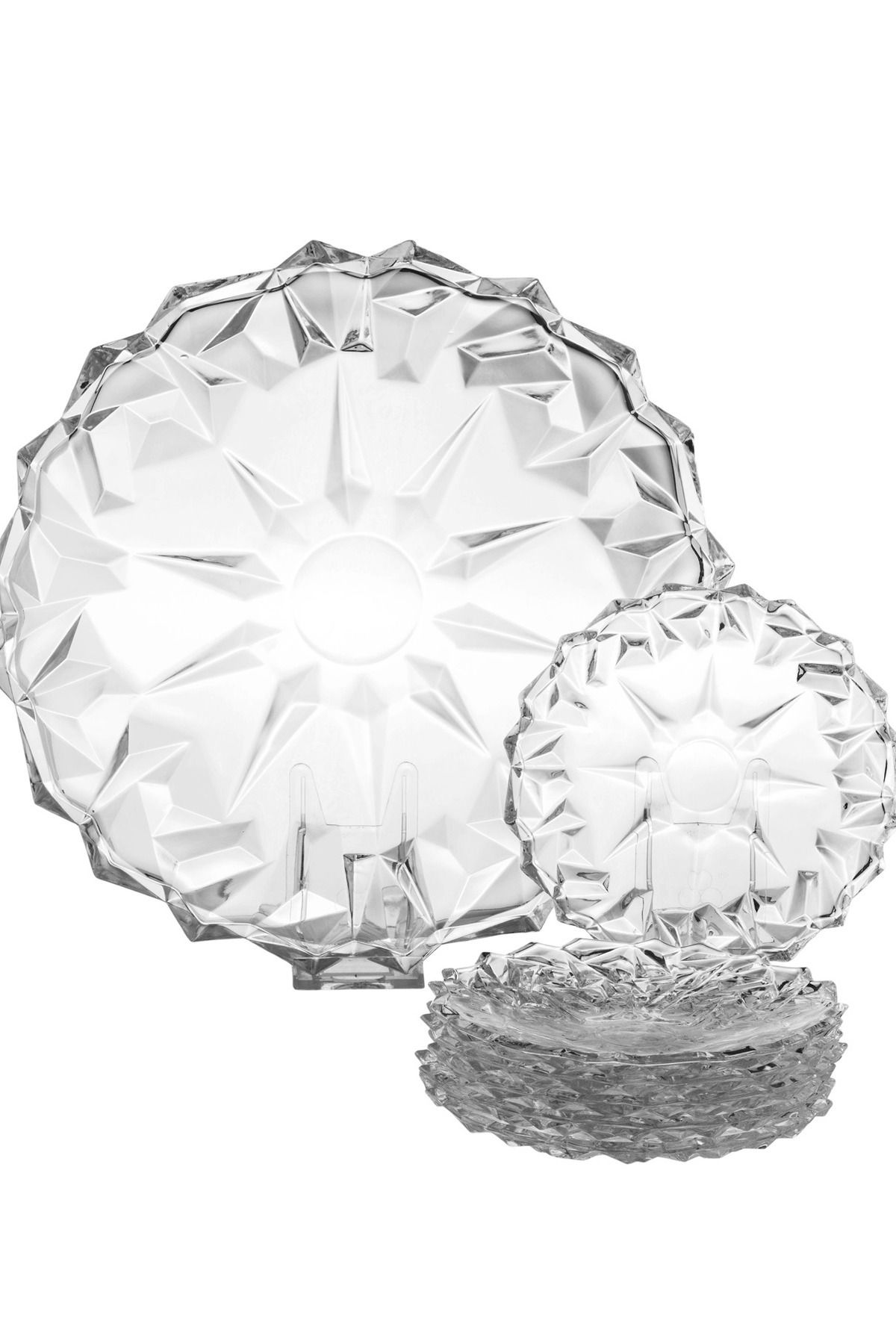 Delisoga-A set of multi-use service plates for desserts fruits consisting of 6 small plates and 1 large plate 2