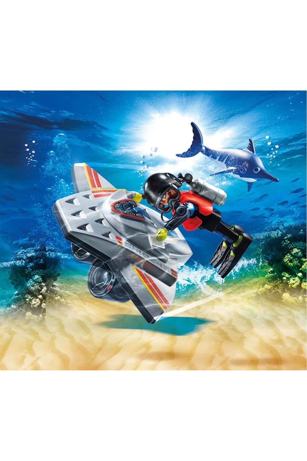 Playmobil - Scafandru Cu Scuter Subacvatic - One Size