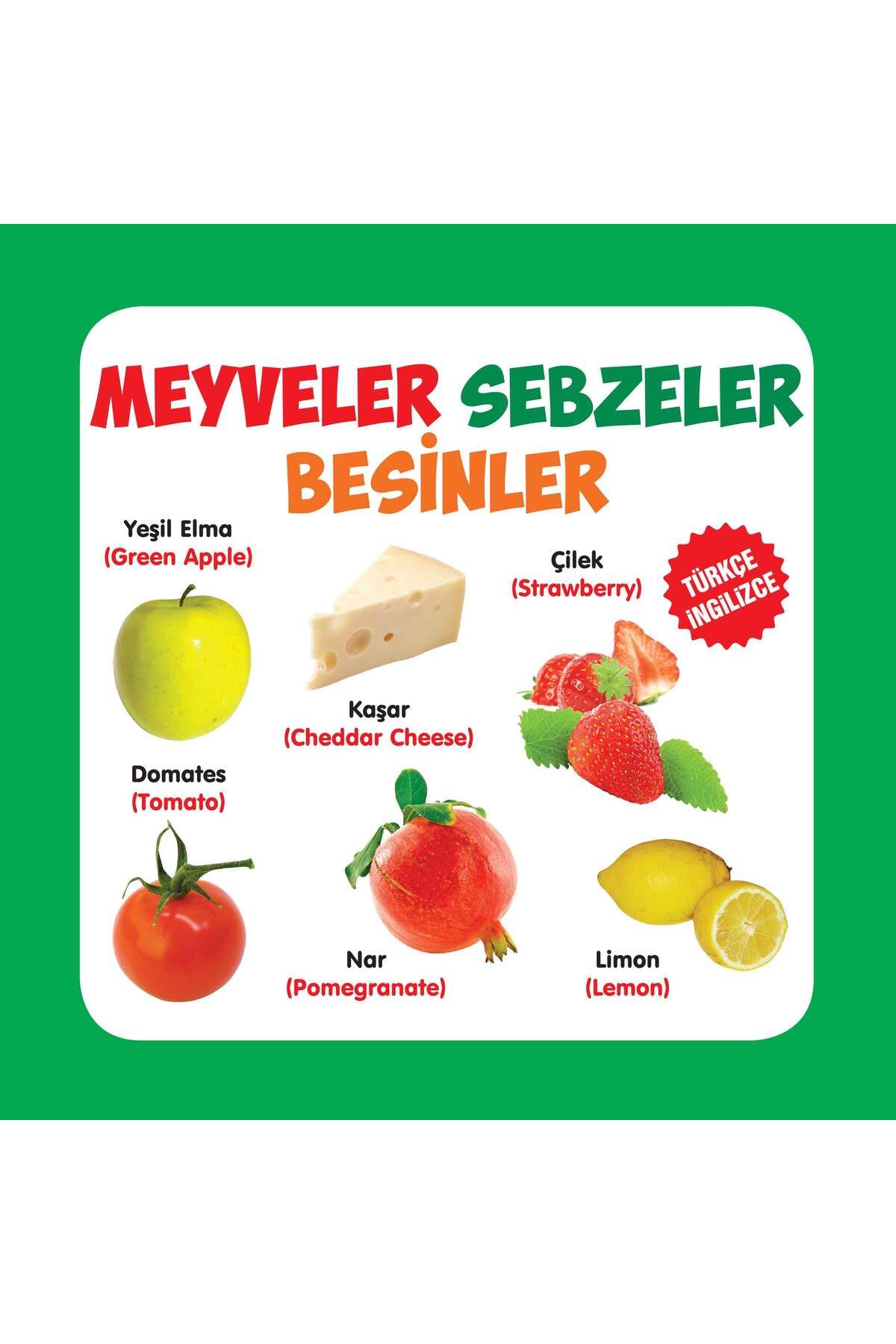 Türk Dil Kurumu Yayınları Meyveler - Sebzeler - Besinler Türkçe-İngilizce