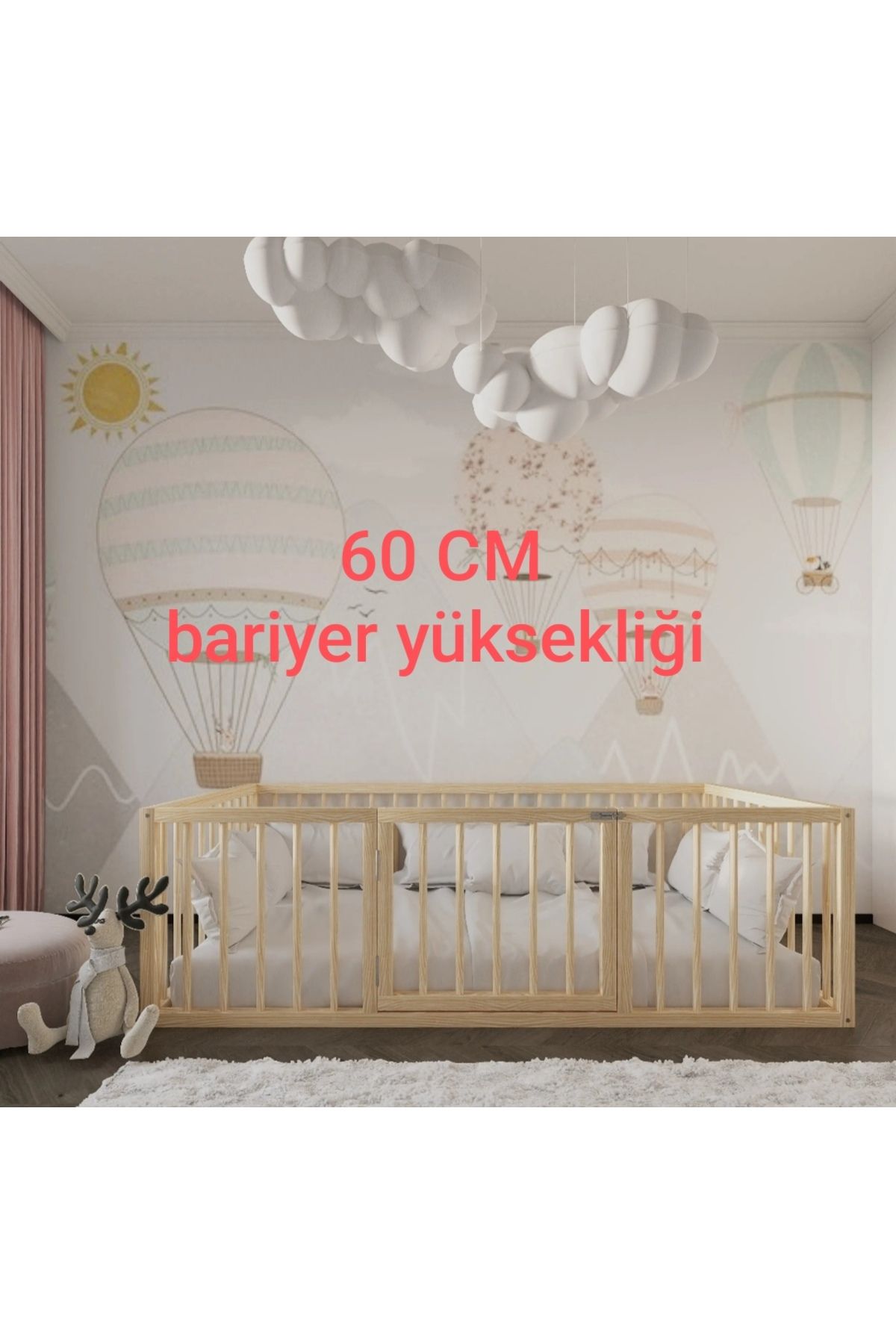 SRKYHOME CONSEPT 60 cm Montossori Çocuk Karyolası