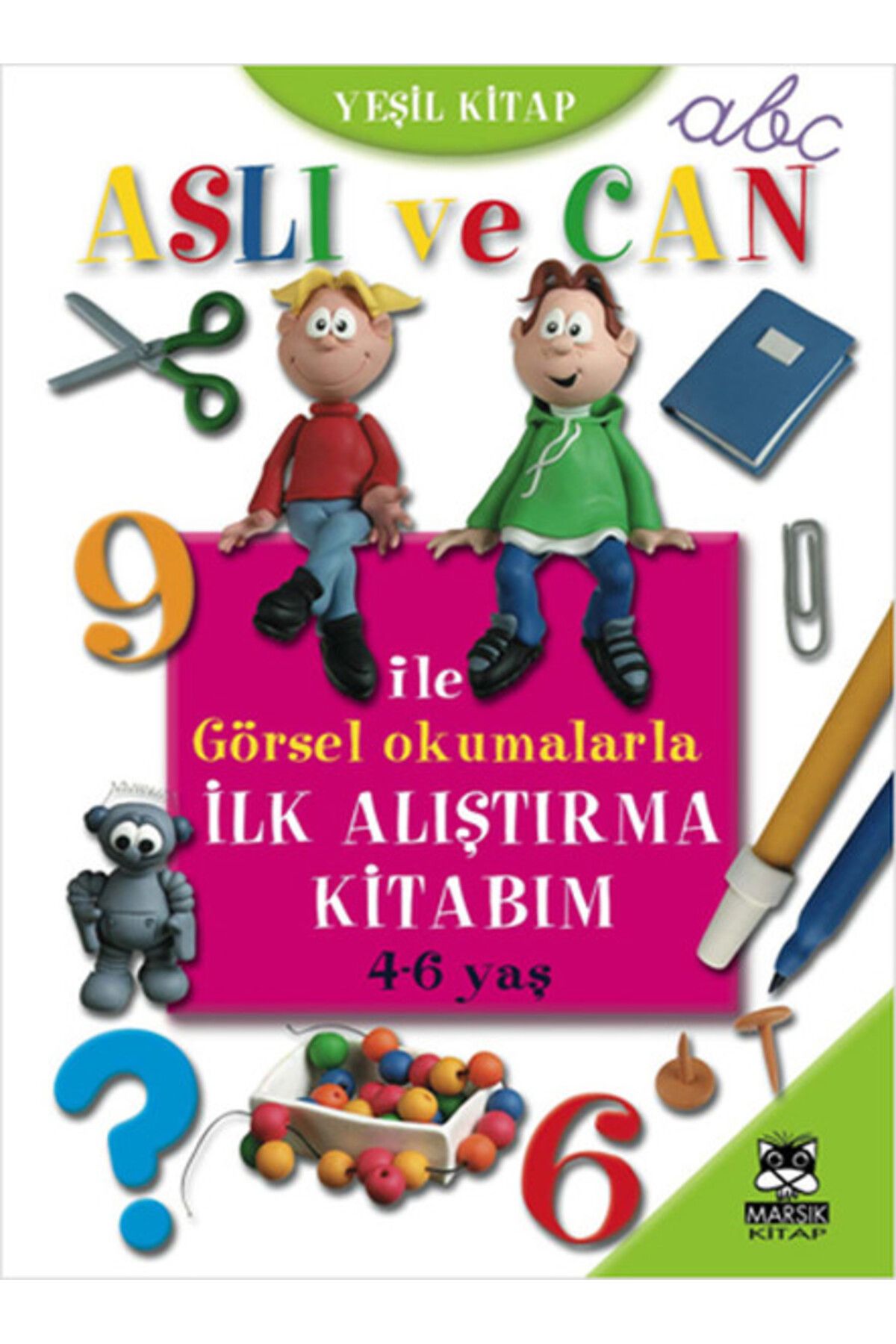 Marsık Yayıncılık Aslı ve Can ile Görsel Okumalarla İlk Alıştırma Kitabım (Yeşil Kitap)
