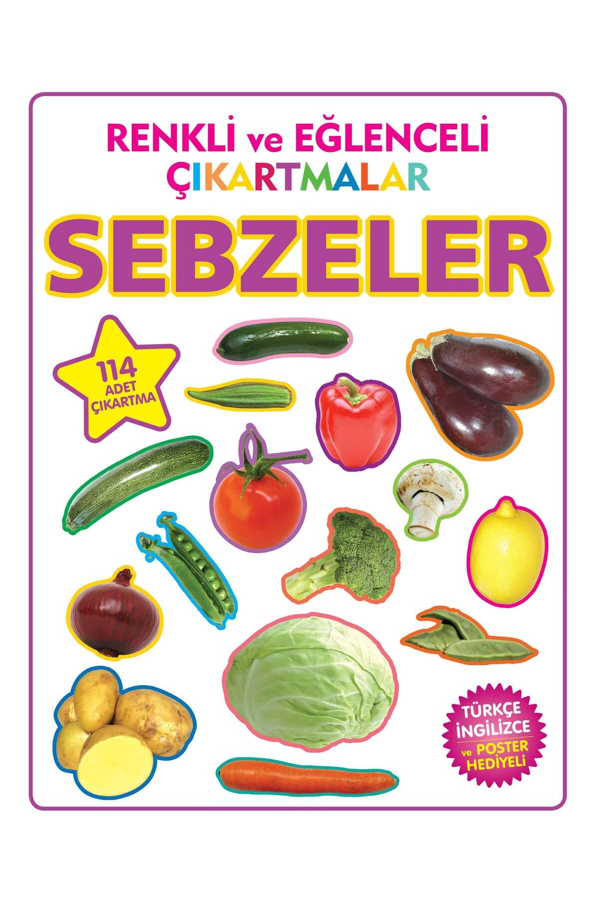 Karma Kitaplar Renkli ve Eğlenceli Çıkartmalar Sebzeler