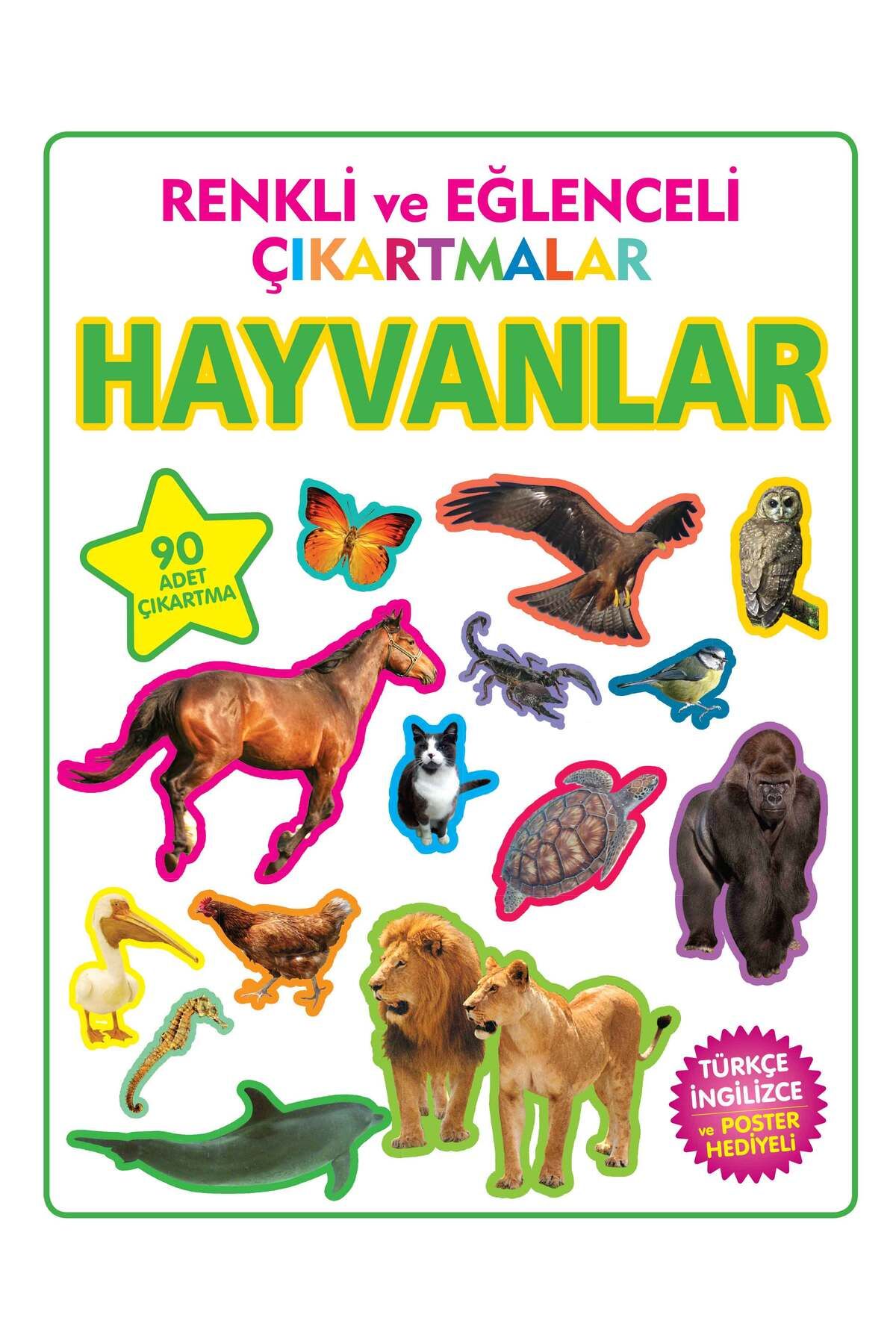 Karma Kitaplar Renkli ve Eğlenceli Çıkartmalar Hayvanlar