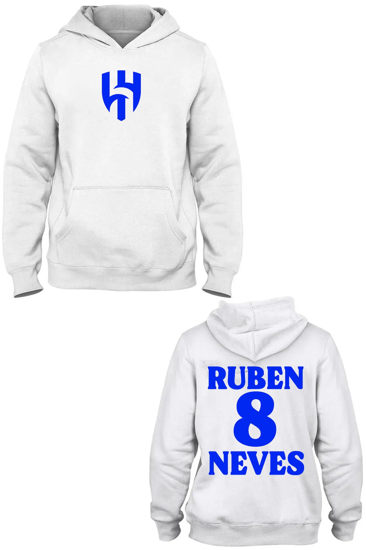 Pisa Art Al-Hilal Suudi Arabistan Ruben Neves 8 Özel Tasarım Kapşonlu Sweatshirt