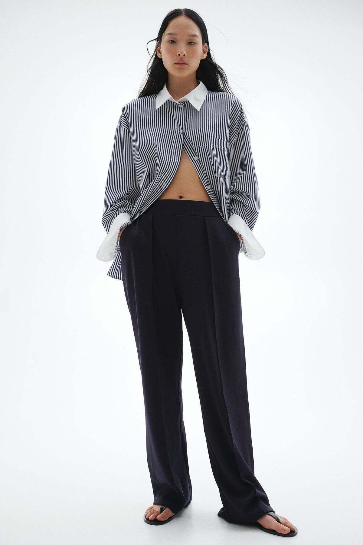 H&M-High-waisted tailored trousers 1