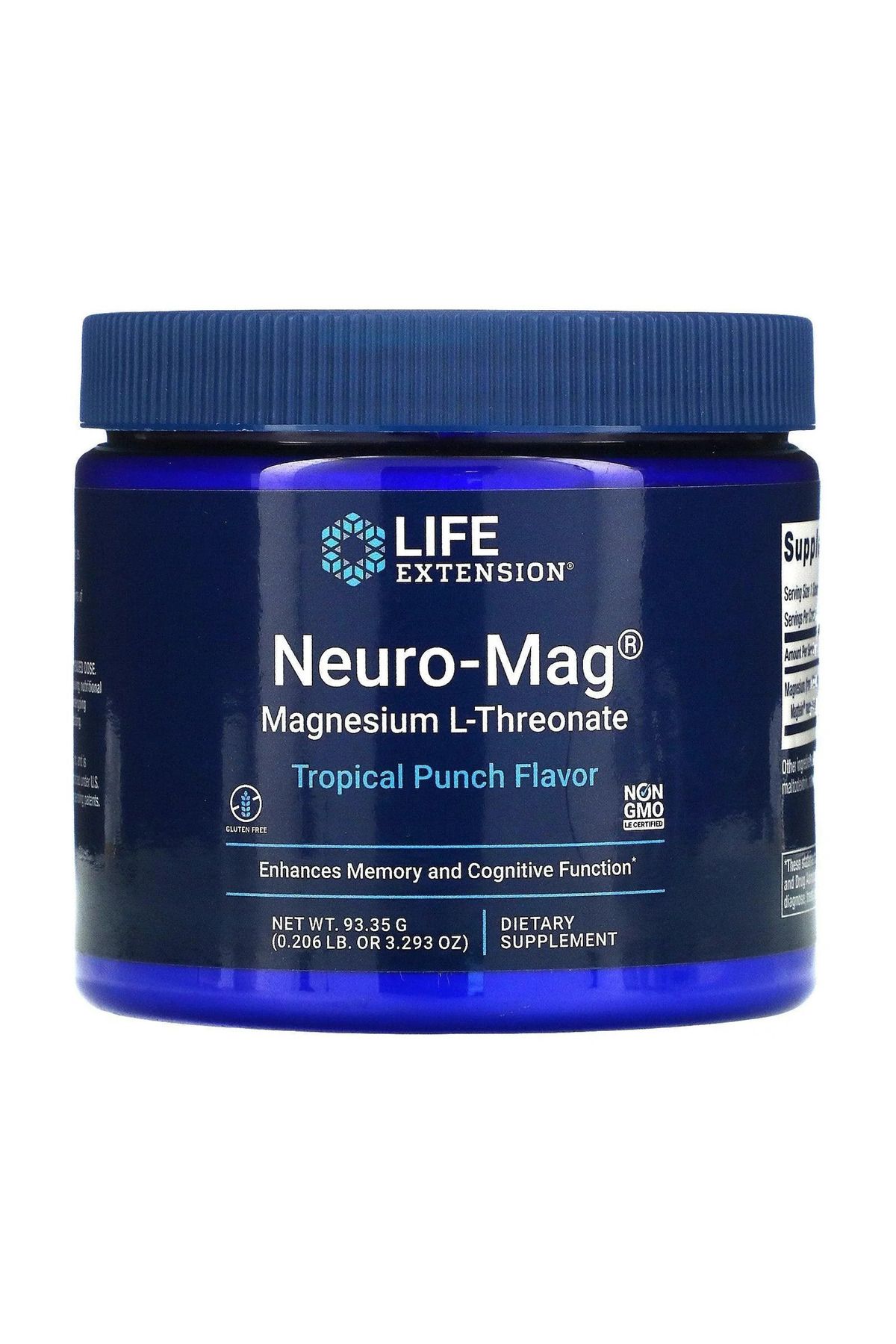 Life Extension Neuro Mag Magnesium L-threonate Tropical Punch 93.35 G