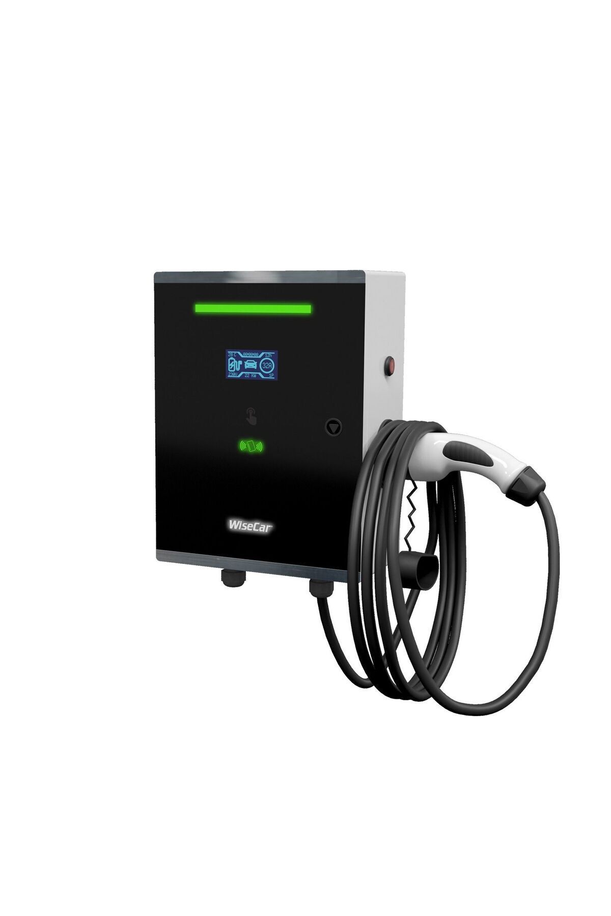 WiseCar Wt3 Smart 22 Kw Duvar Tipi Elektrikli Araç Şarj Istasyonu 5m Kablolu