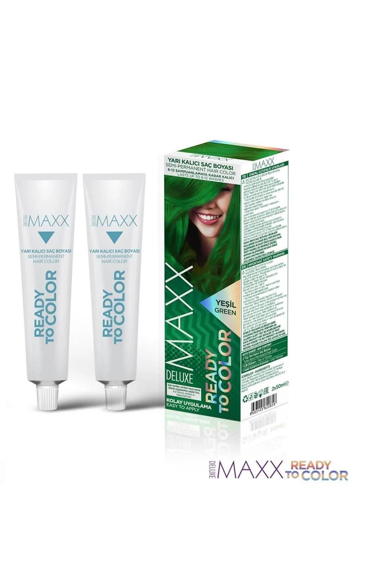 رنگ مو خاکستری مردانه و زنانه موهای لوله نیمه سبز 100 میل MAXX DELUXE