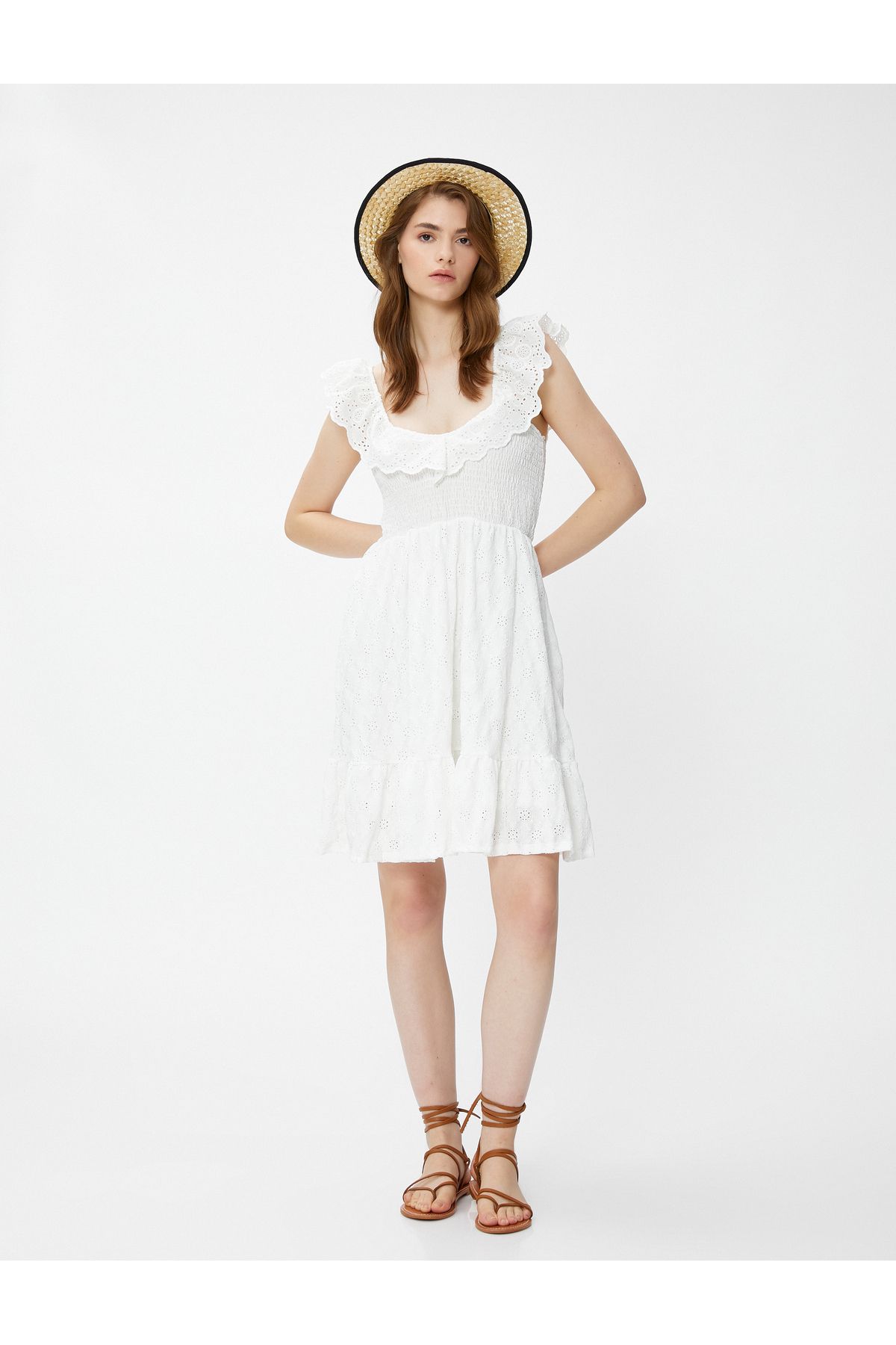 Koton-Short Scallop Dress with Straps Gipelli 1