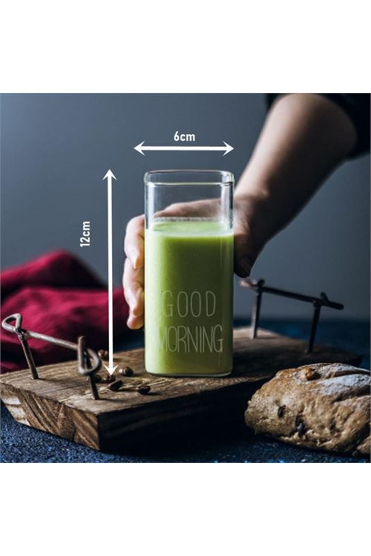 Takaz Global Kare Good Morning Bardak Borosilikat 2 ADET