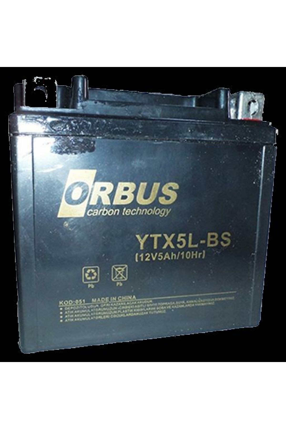 ORBUS 12 VOLT 5 AMPER ORBUS MOTOSİKLET AKÜSÜ-ÖLÇÜLER 114*71*106 mm - 1,7 kg.YTX5L-BS