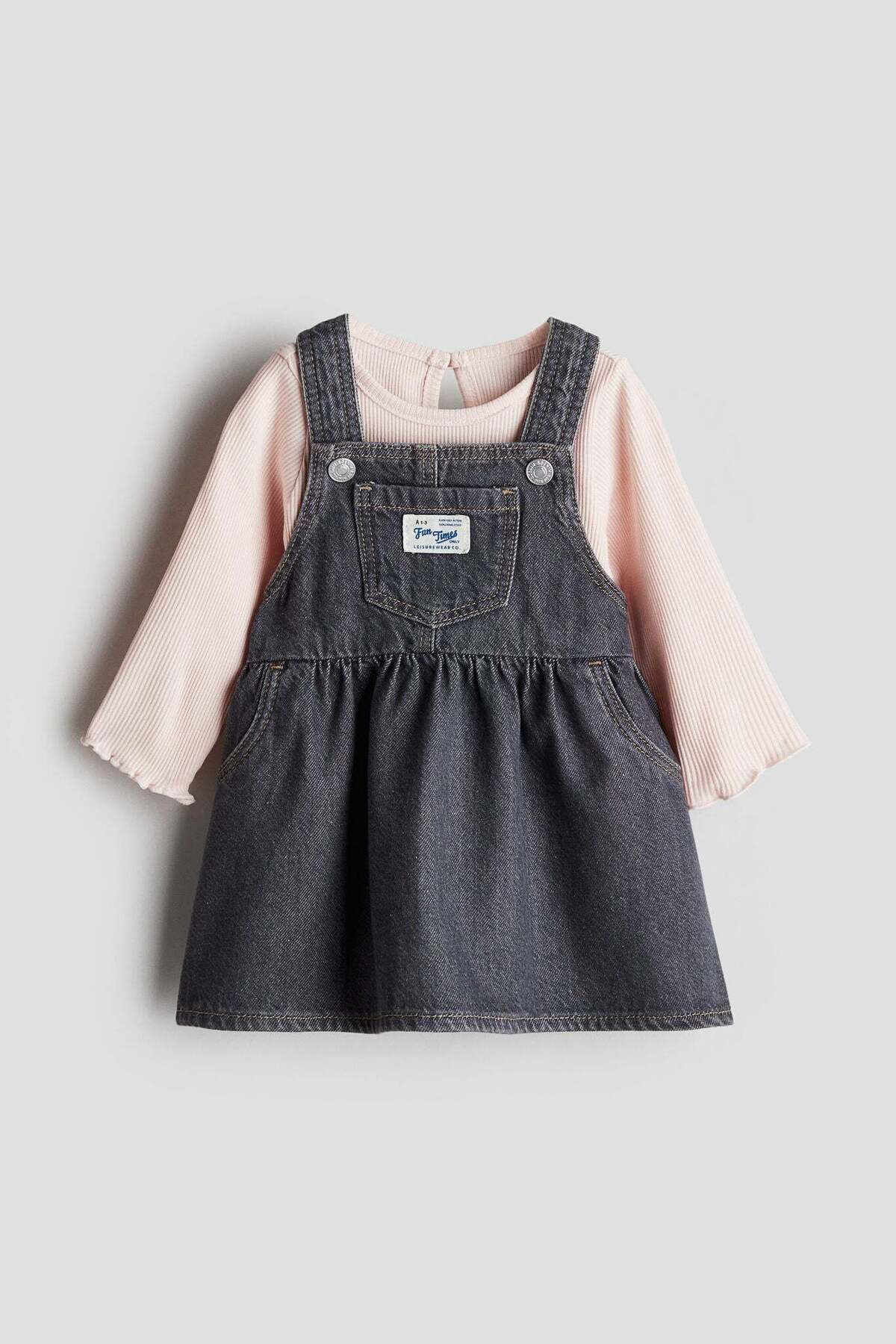 H&M-2-piece denim dress and top set 2