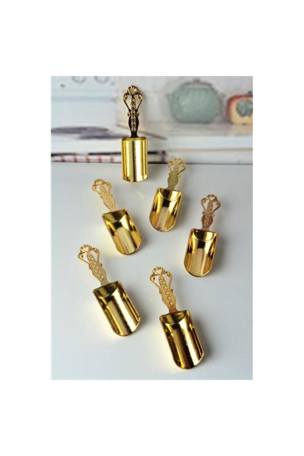 Takaz Global Vintage El Yapımı Gold 6 lı Baharat Ölçü Kaşığı Seti