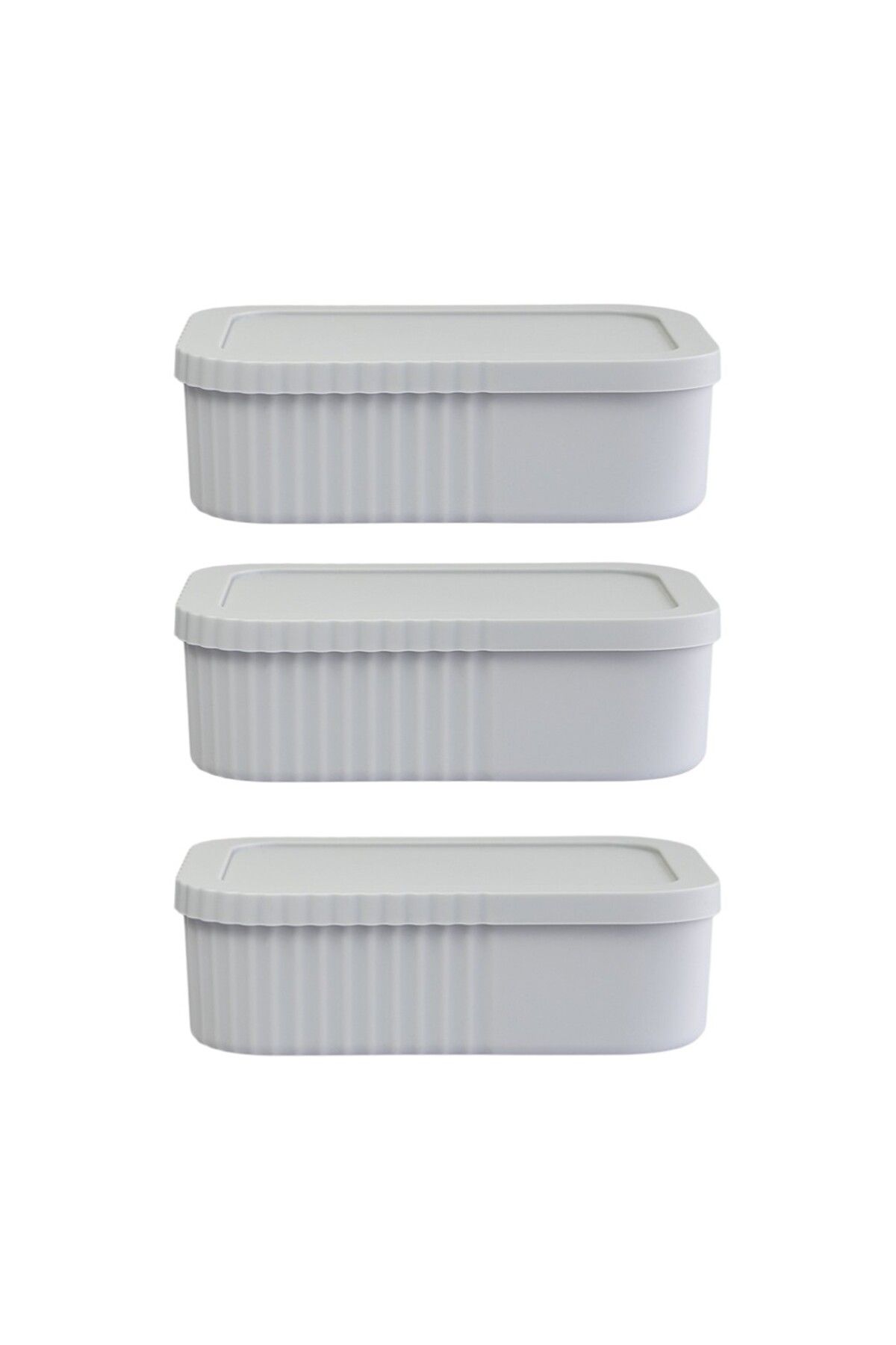 devigo-3Pcs 3 Liter Multi-Purpose Storage Box Set with Lid - Makeup, Cosmetic Personal Item Organizer 1