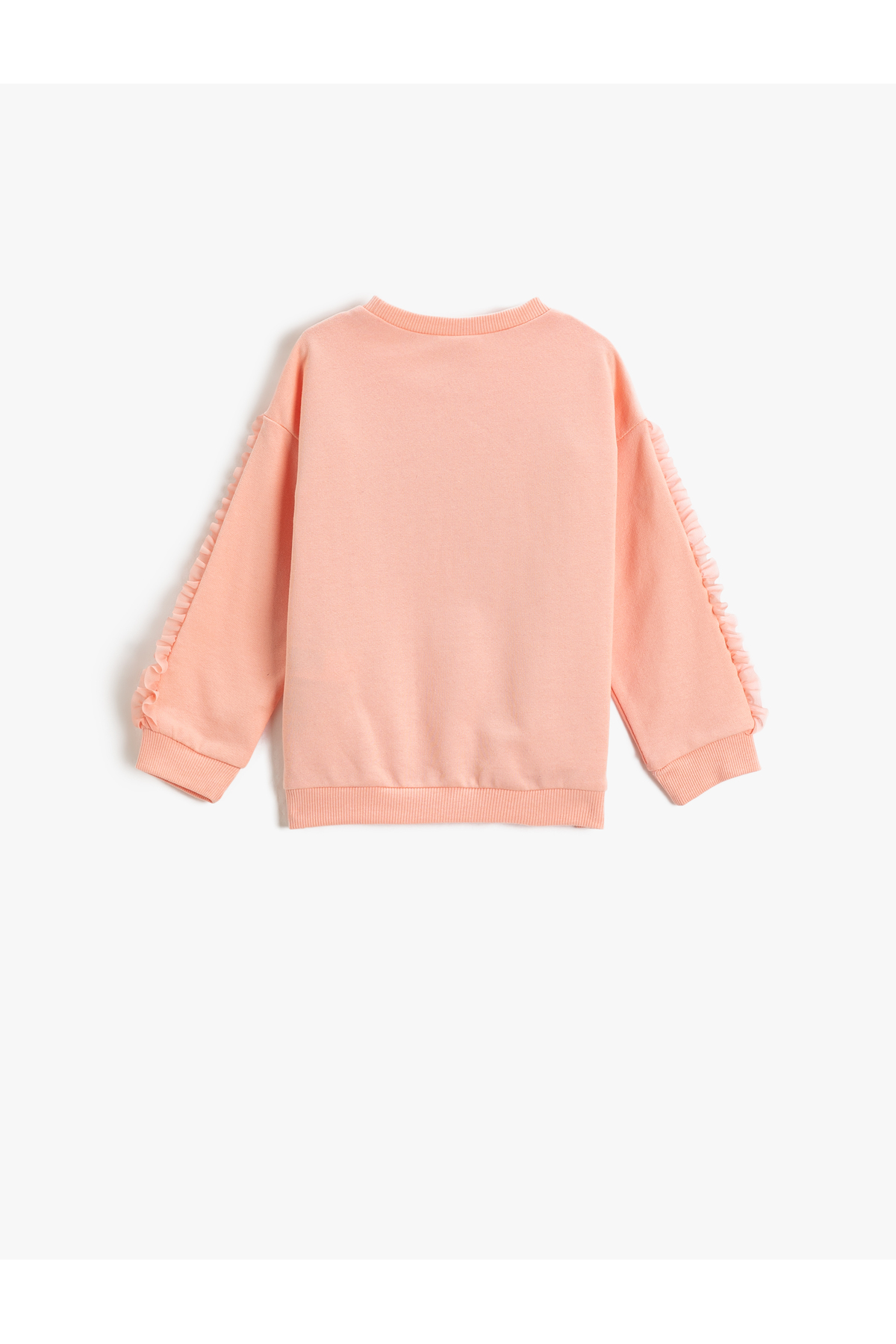 Koton Baskılı Fırfır Detaylı Sweatshirt Uzun Kollu Bisiklet Yaka Şardonlu fotoğrafı 2 (önizleme)