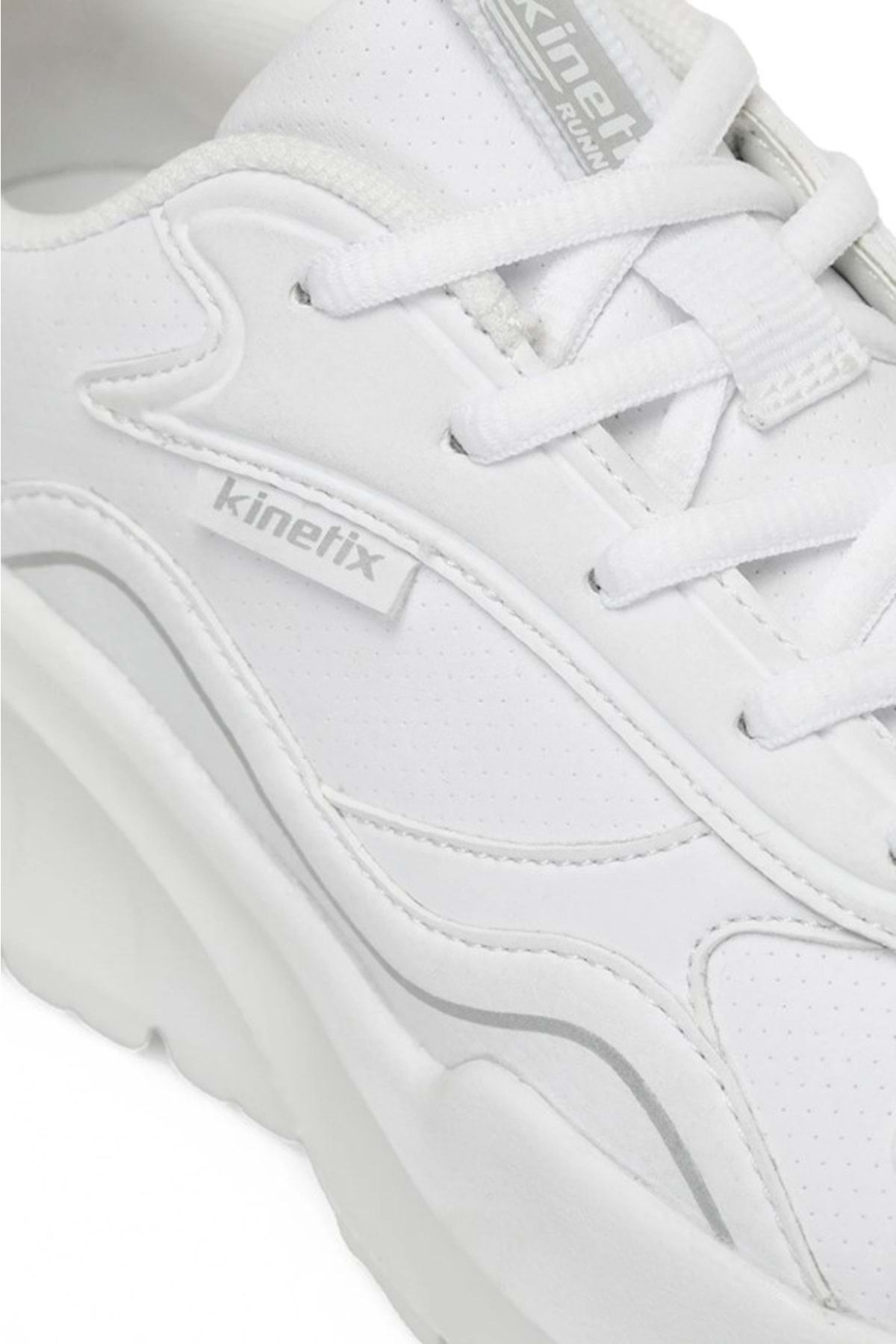 Kinetix-White Unisex Sneakers - Solida Pu, Thick Sole 6