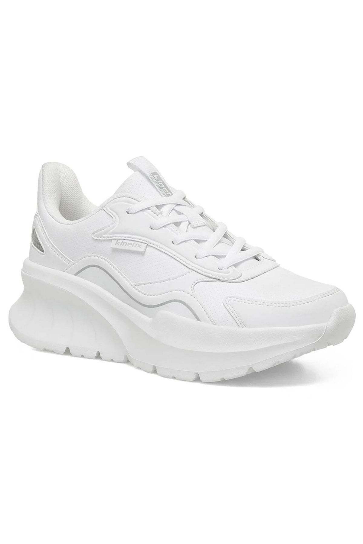 Kinetix-White Unisex Sneakers - Solida Pu, Thick Sole 1