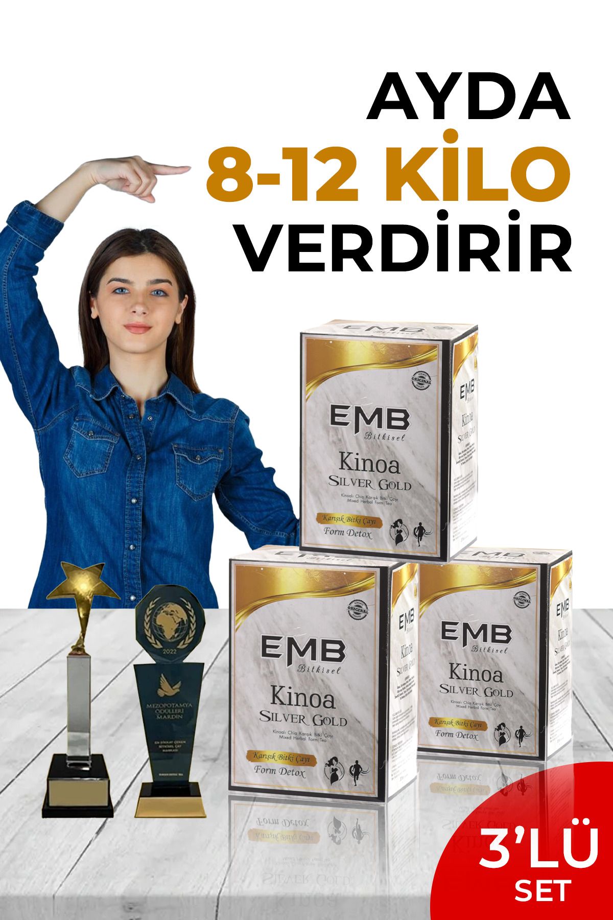 emb Kilo Vermeye Yardımcı Zayıflama1 Detoks Kinoa Çayı 3 Lü Set