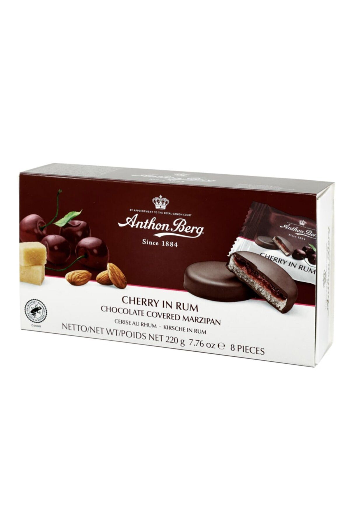 anthon berg Bitter Çikolata Kaplı Rom Vişne Dolgulu Badem Ezmesi - Cherry in Rum Chocolate Covered M